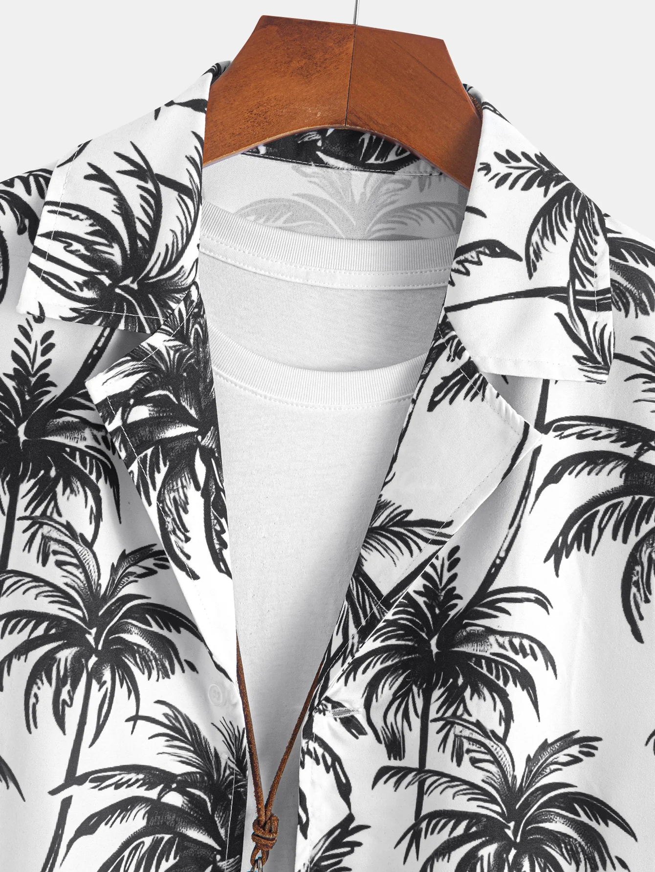 Relax Fit Palm Tree Druckknopf Hemd und Palmenabdruck Schwimmen Kurz gesagt - Image 6