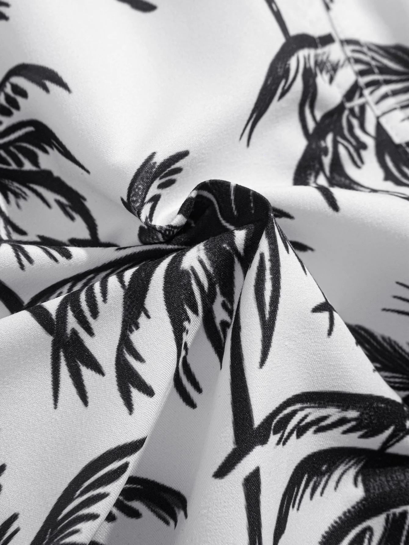 Relax Fit Palm Tree Druckknopf Hemd und Palmenabdruck Schwimmen Kurz gesagt - Image 8