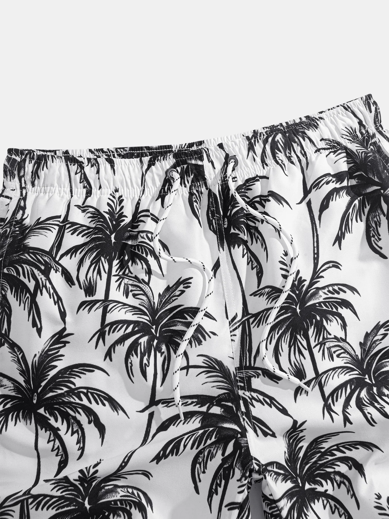 Relax Fit Palm Tree Druckknopf Hemd und Palmenabdruck Schwimmen Kurz gesagt - Image 9