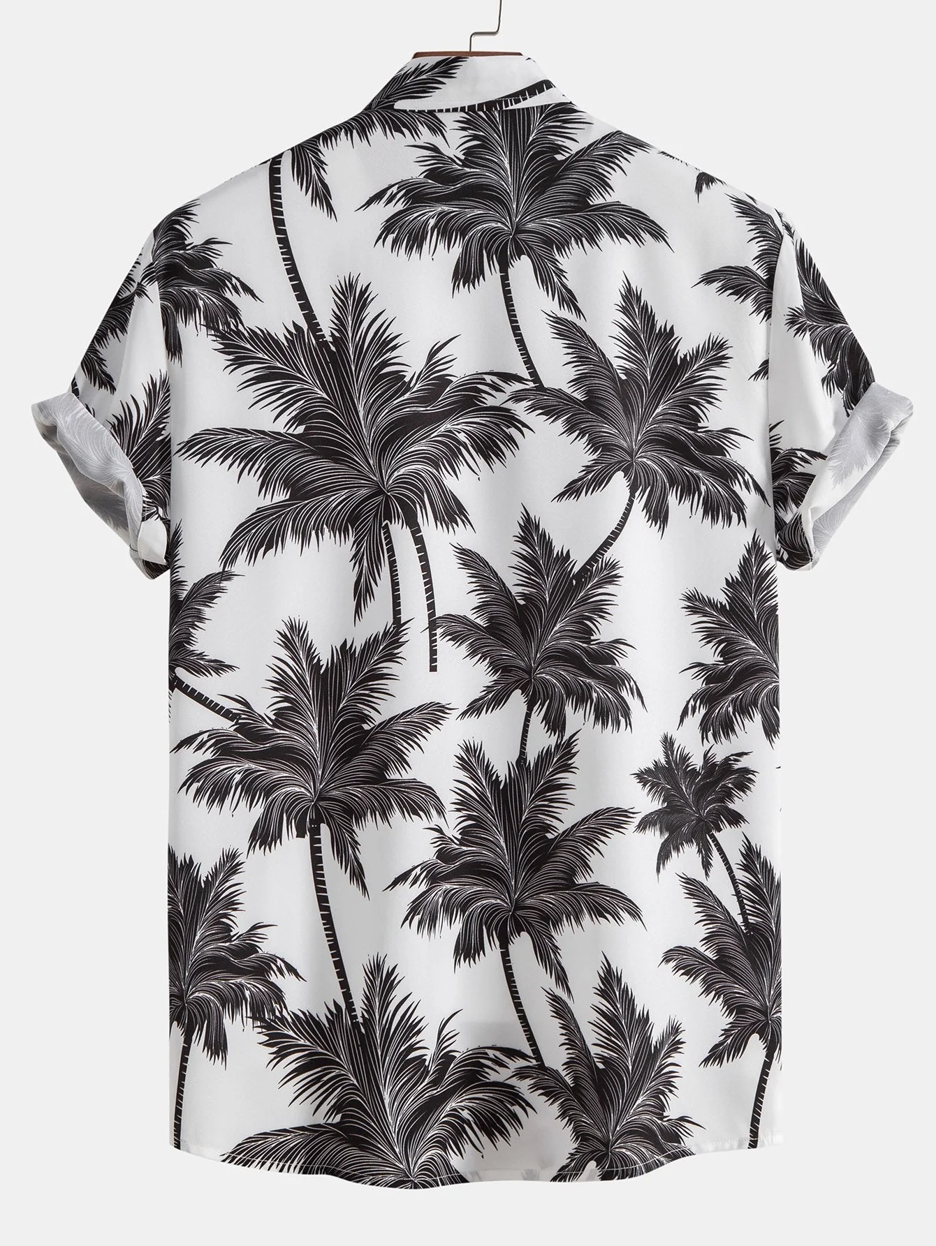 Palmenbaum-Print Button-Up-Hemd & gerade Leinenhose - Image 4