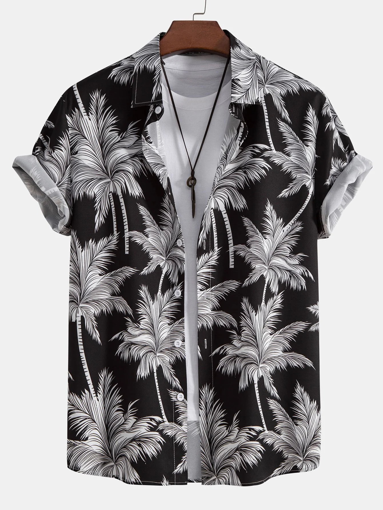 Palmbaum-Print Hemd mit Knopfleiste - Image 4