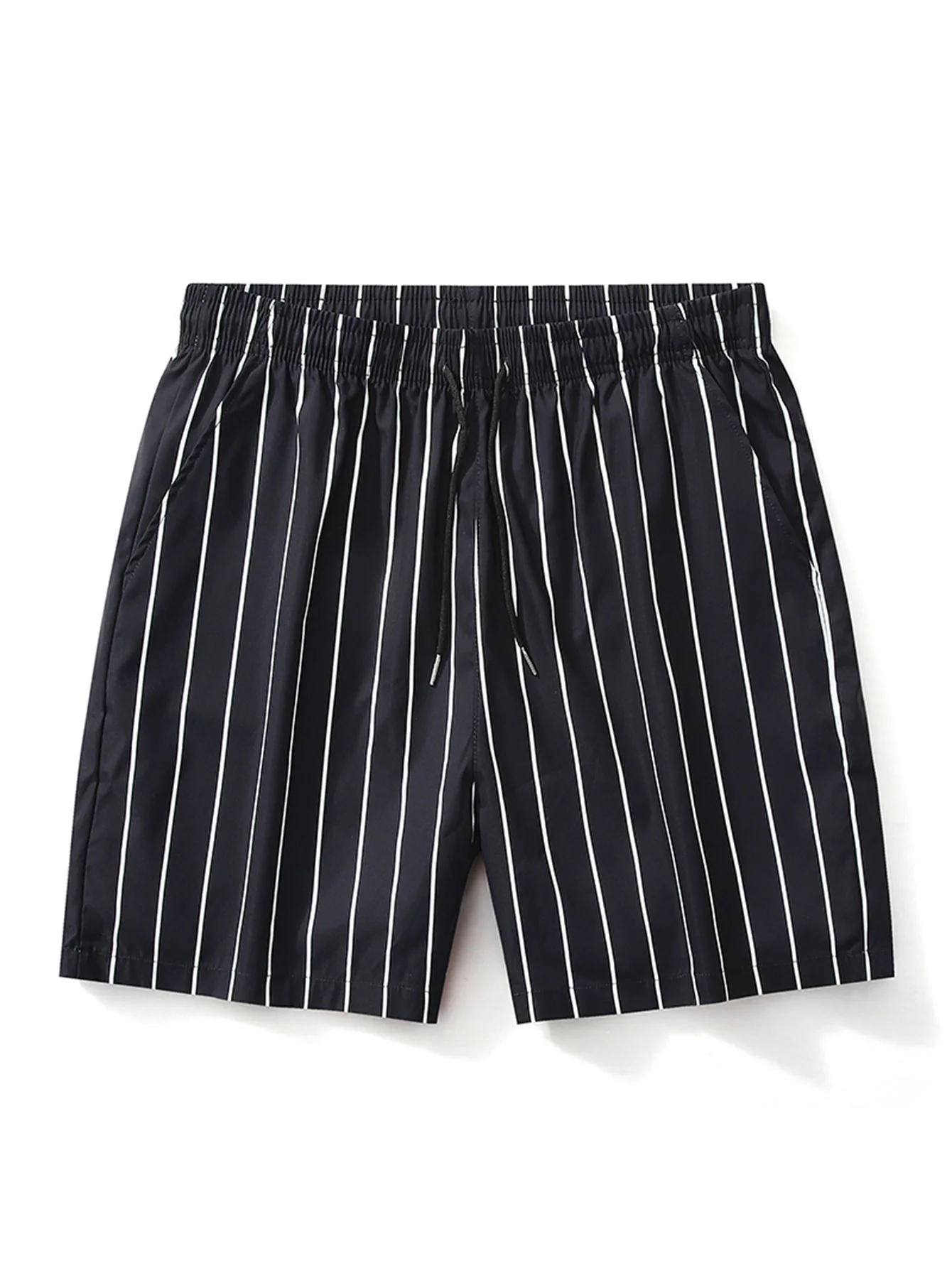 Palmbaum-Print Hemd mit Knopfleiste & gestreifte Badeshorts - Image 7