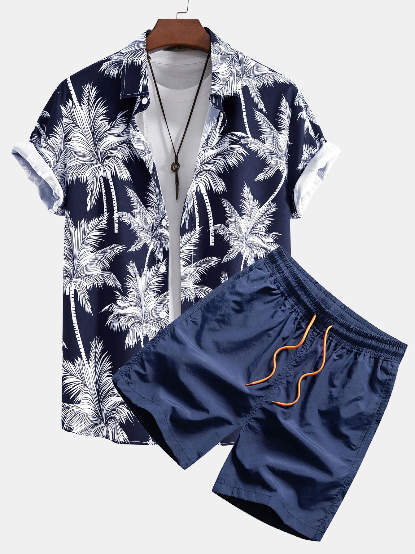 Palmenbaum-Print Button-Up-Hemd & Schwimmshorts - Image 3