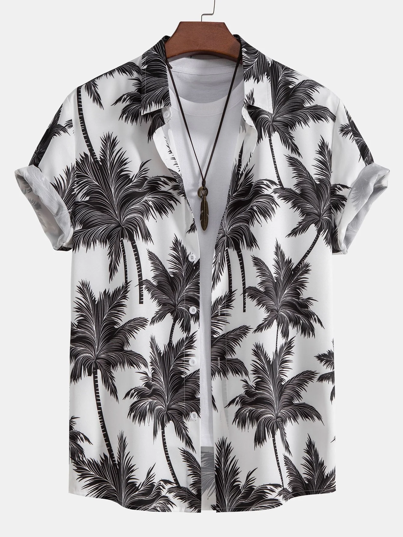 Palmenbaum-Print Button-Up-Hemd & Schwimmshorts - Image 5