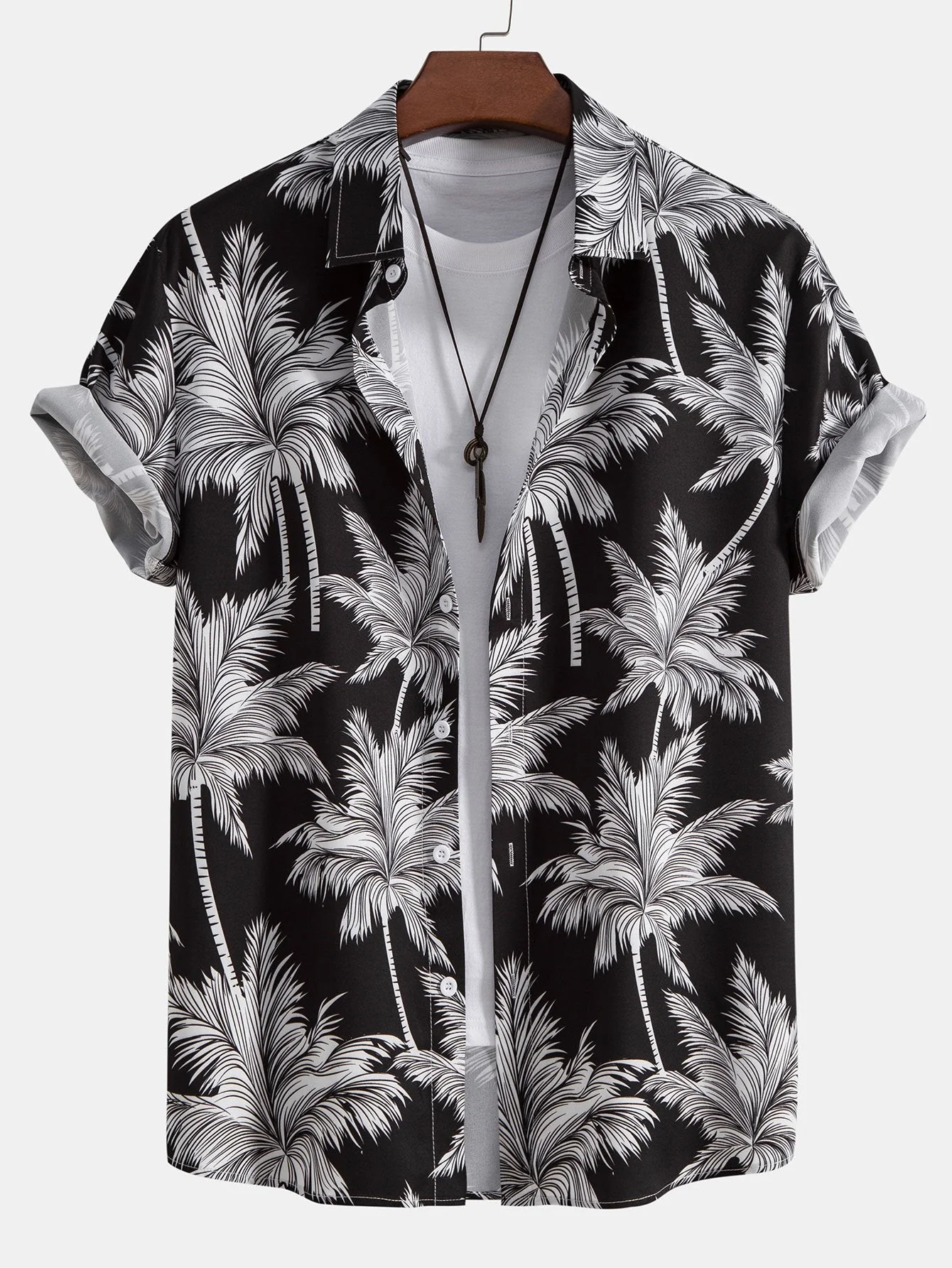 Palmenbaum-Print Button-Up-Hemd & Schwimmshorts - Image 6