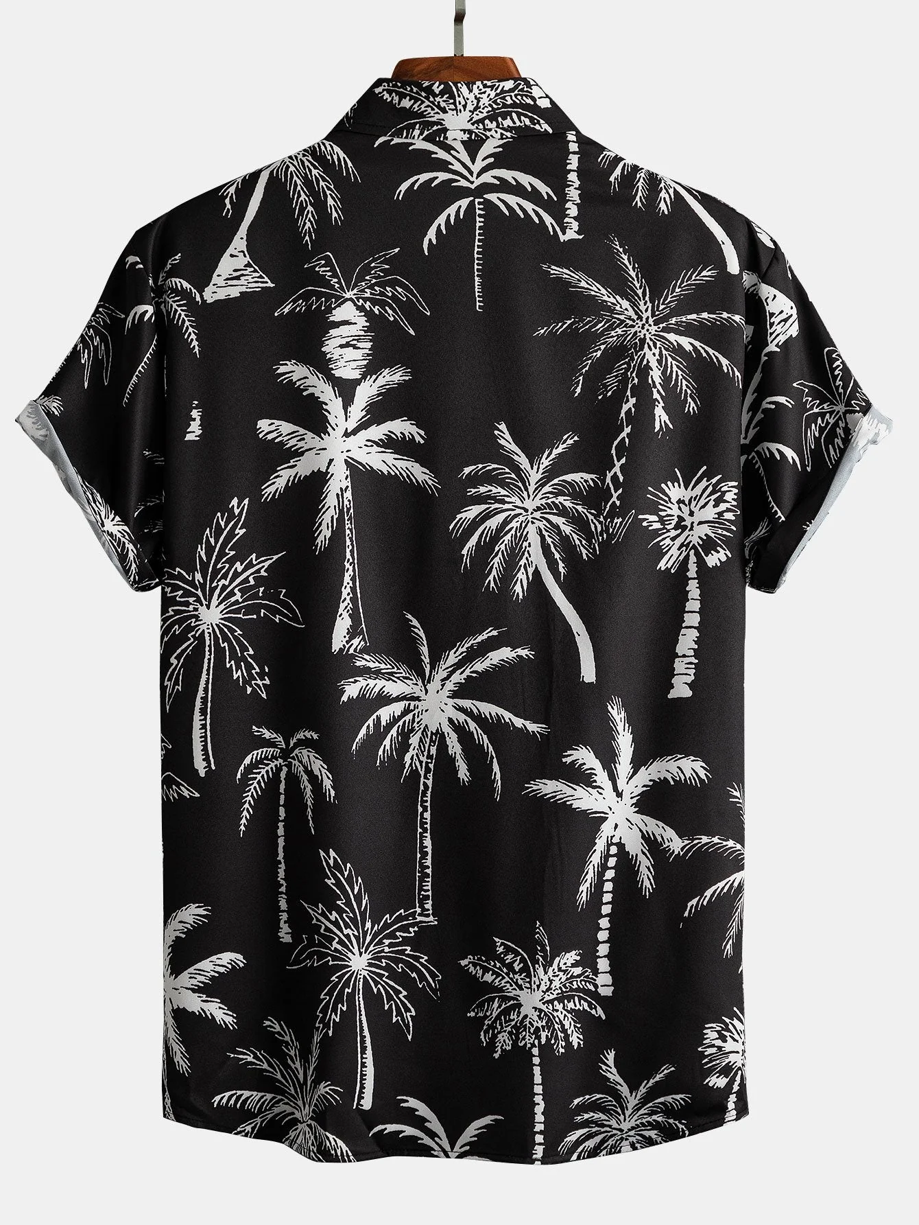 Palmenbaum-Print Hemd mit Knöpfen & Badehose - Image 11