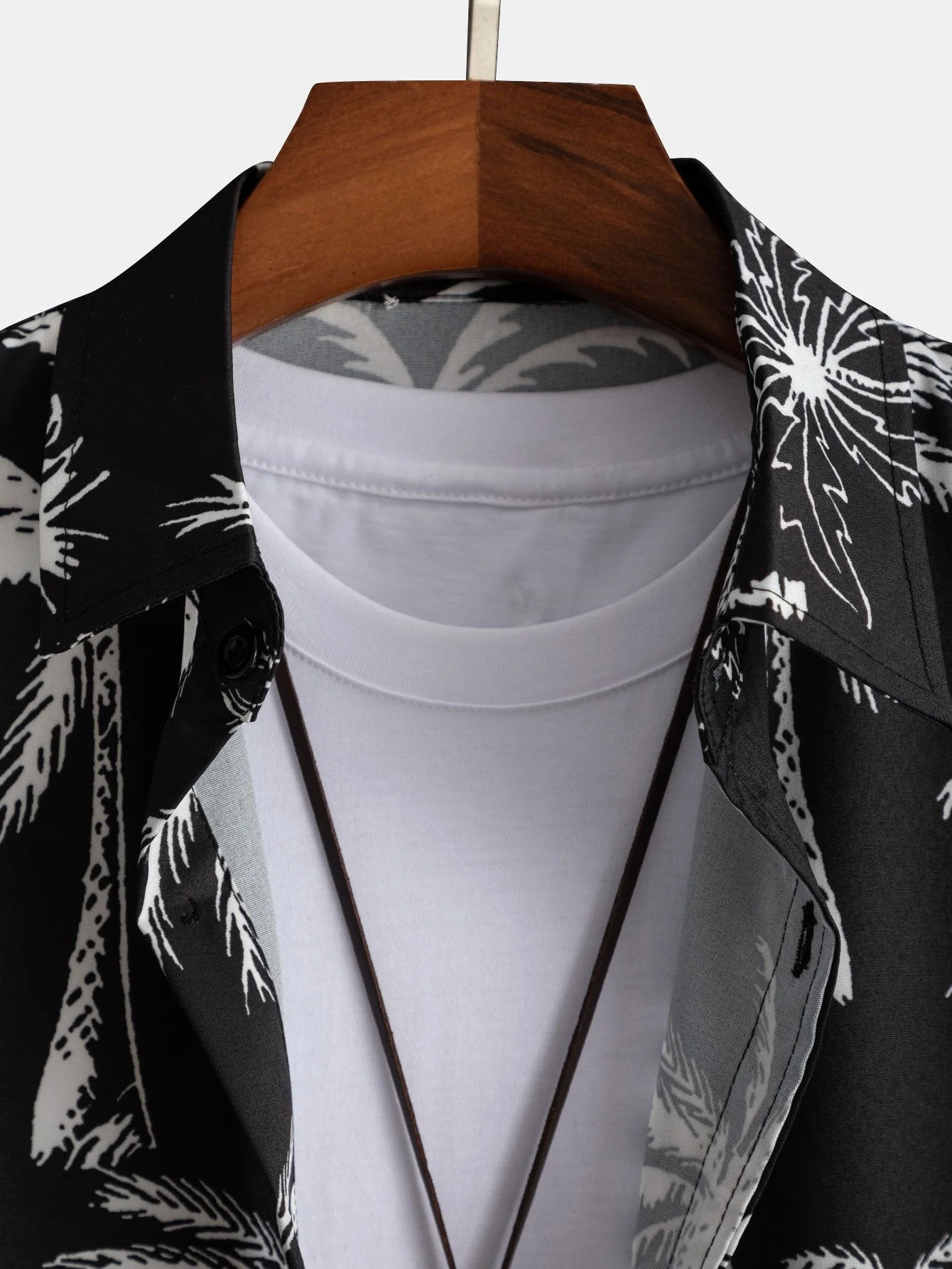 Palmenbaum-Print Hemd mit Knöpfen & Badehose - Image 12