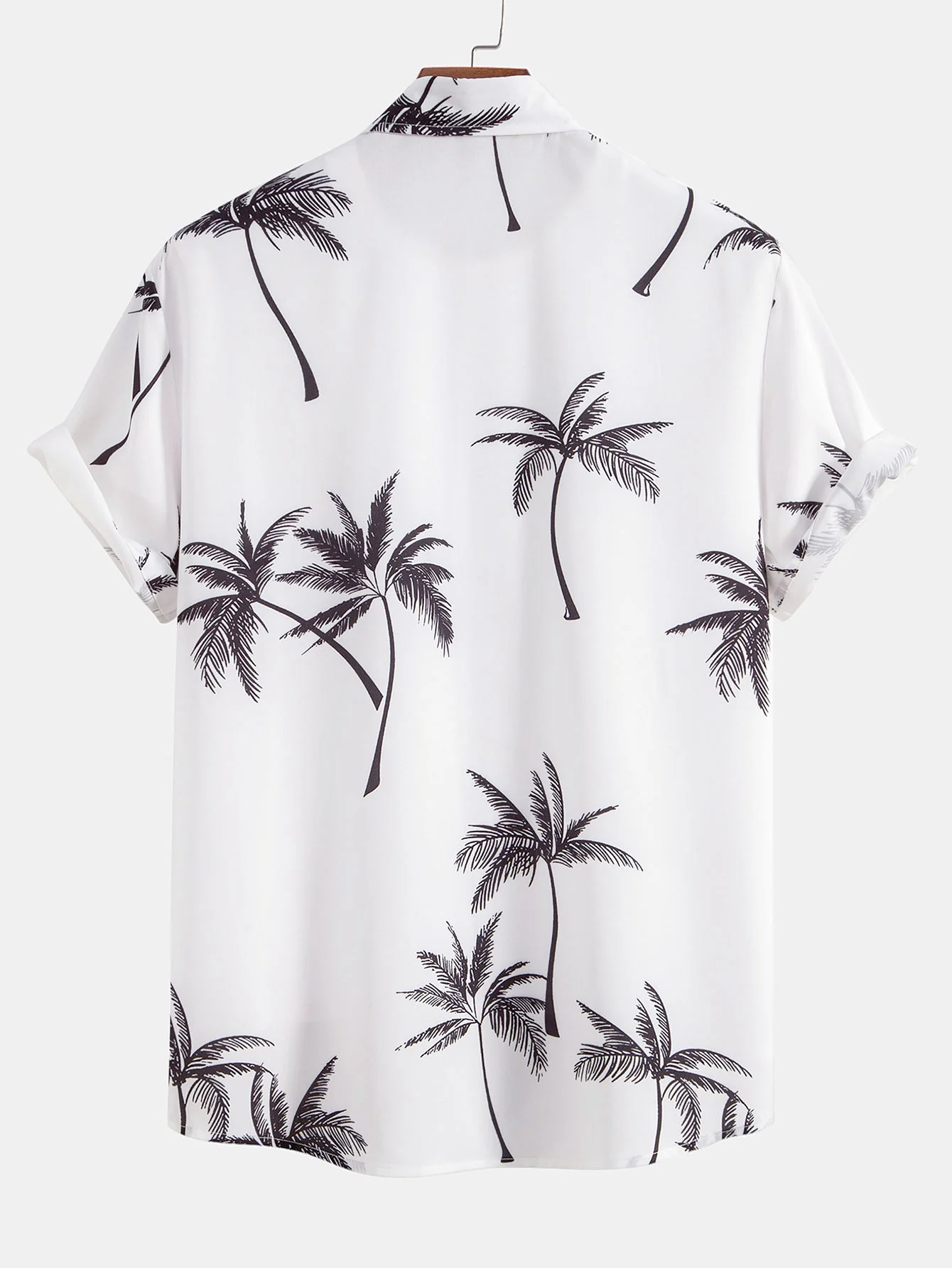 Palmenbaum-Print Hemd mit Knöpfen & Badehose - Image 7