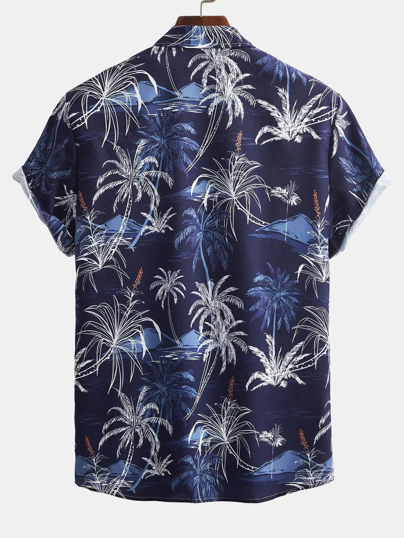 Palmenbaum-Print Hemd mit Knöpfen & Badehose - Image 4