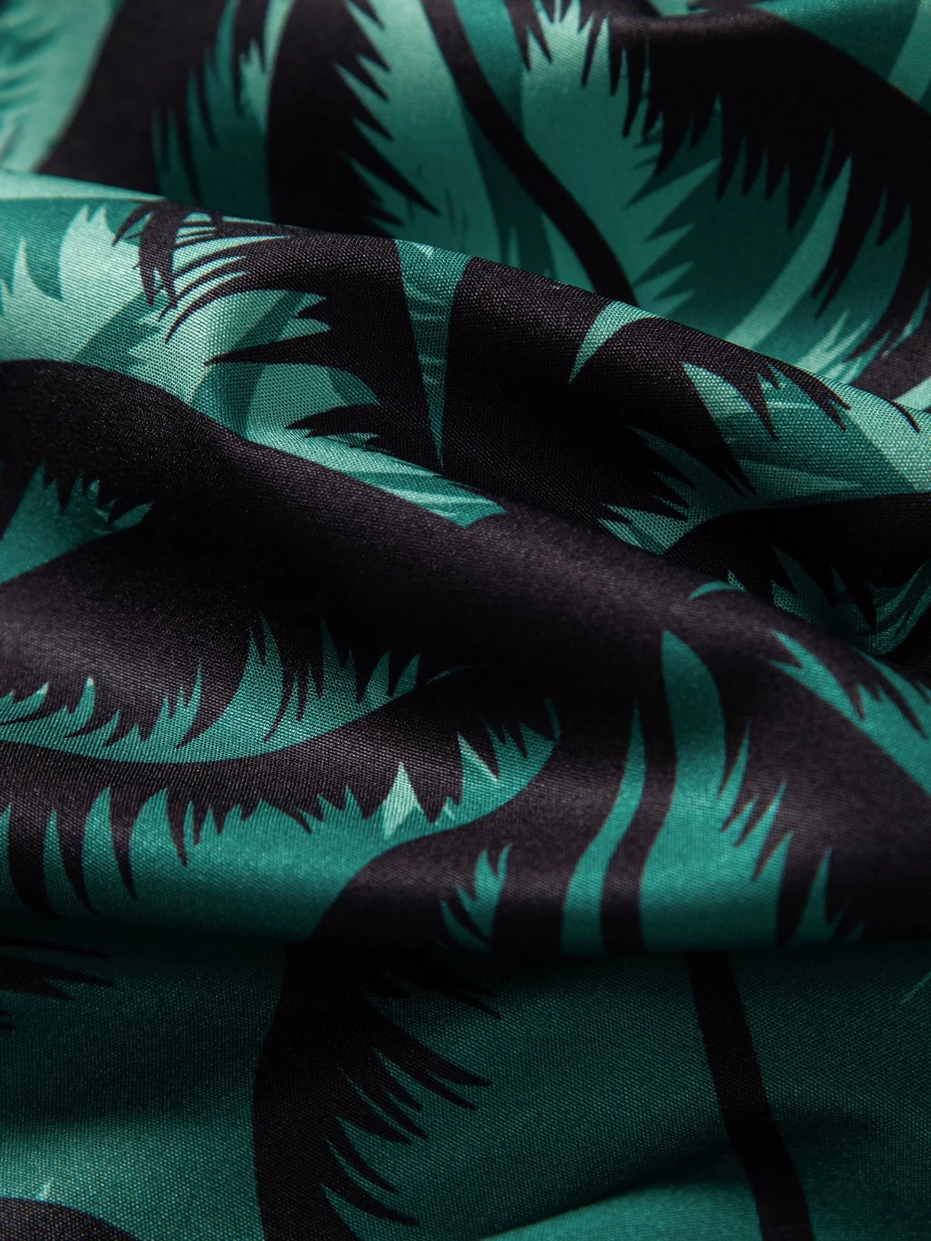 Palmenbaum-Print Hemd mit Knöpfen & Badehose - Image 9