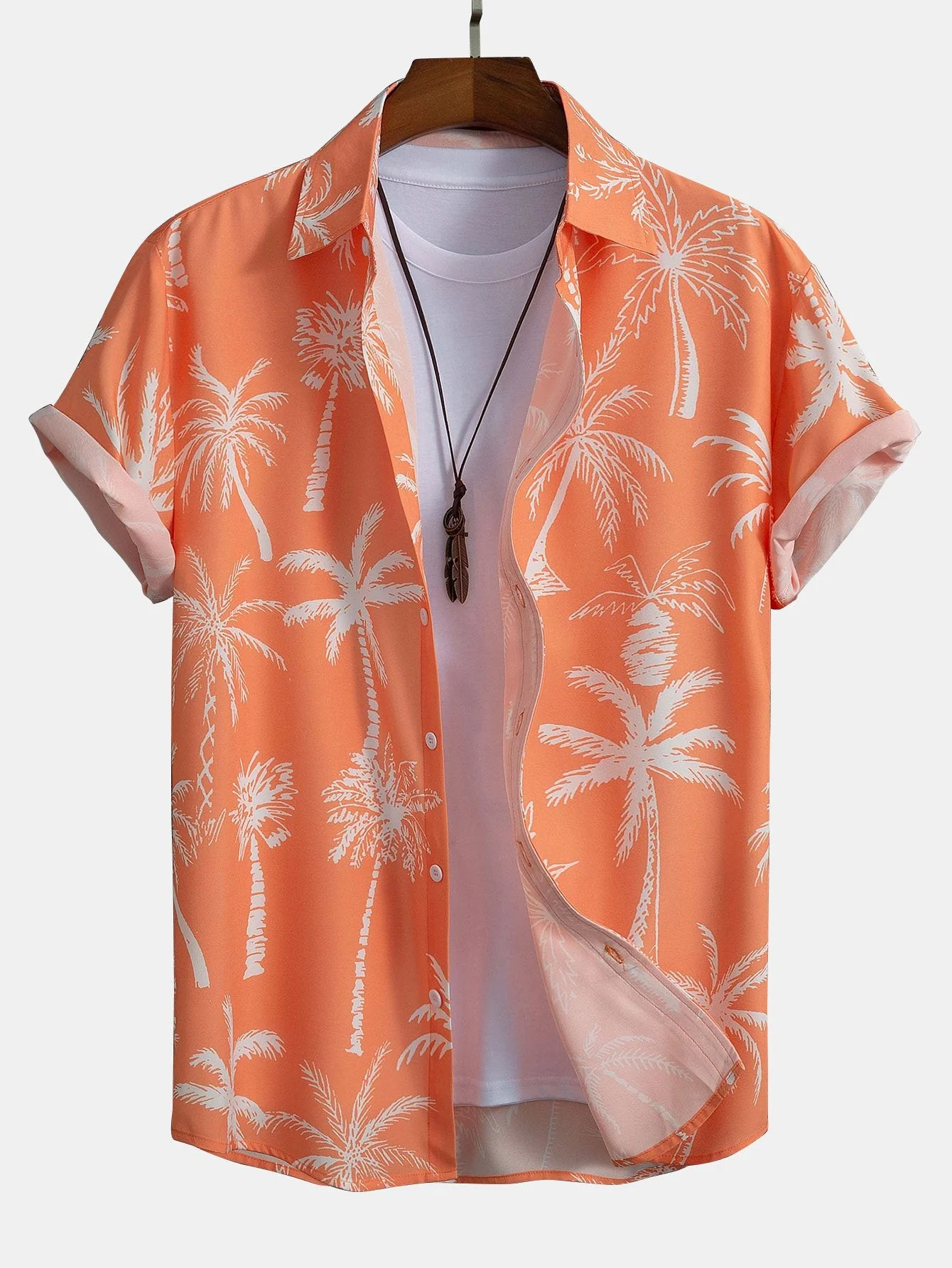Palmenbaum-Print Hemd mit Knöpfen & Badehose - Image 5