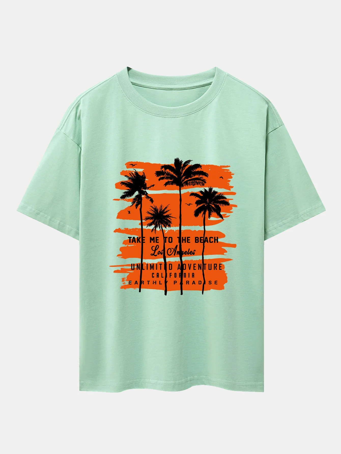 Palmenbaum-Print Drop Shoulder Oversize T-Shirt - Image 10