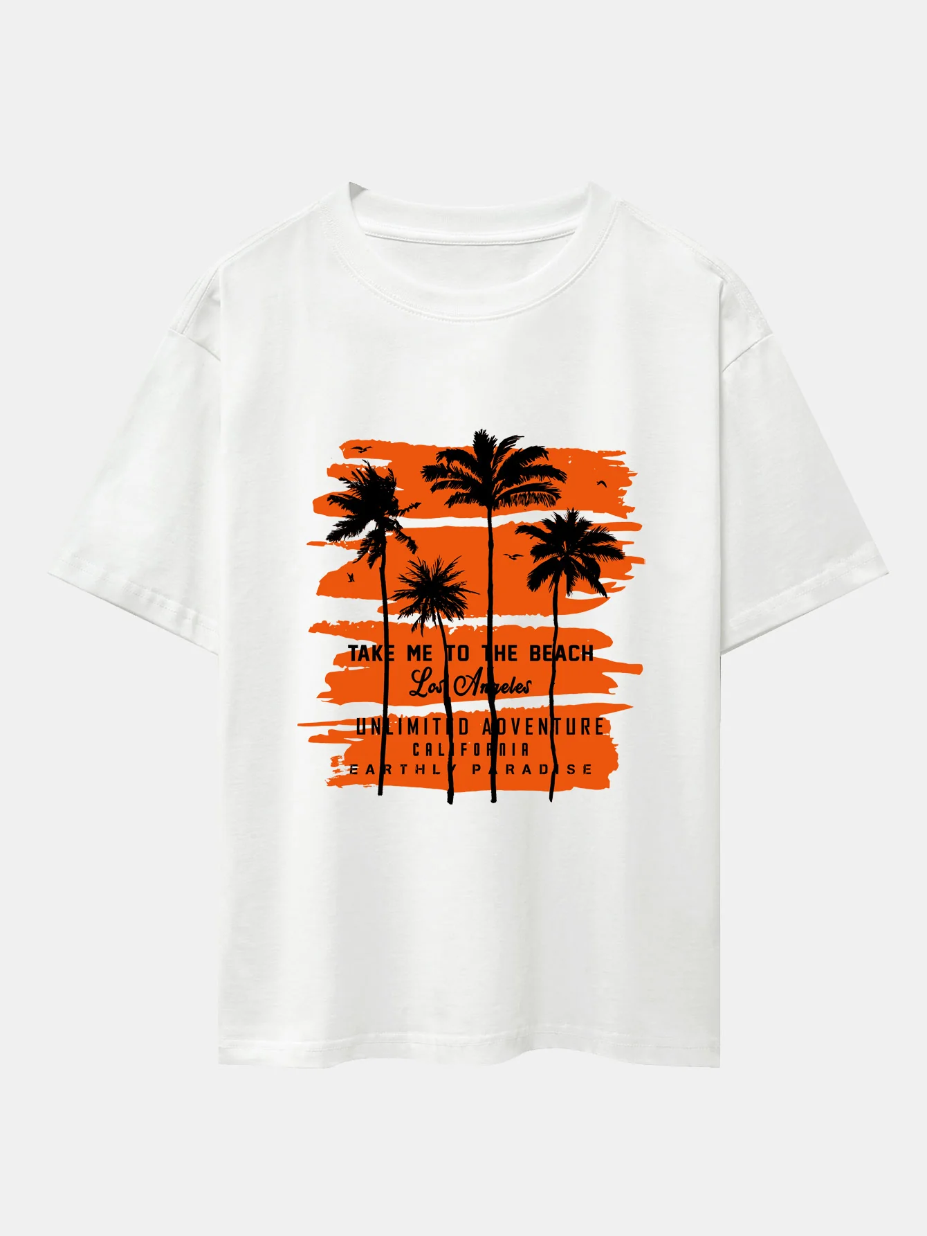 Palmenbaum-Print Drop Shoulder Oversize T-Shirt - Image 11