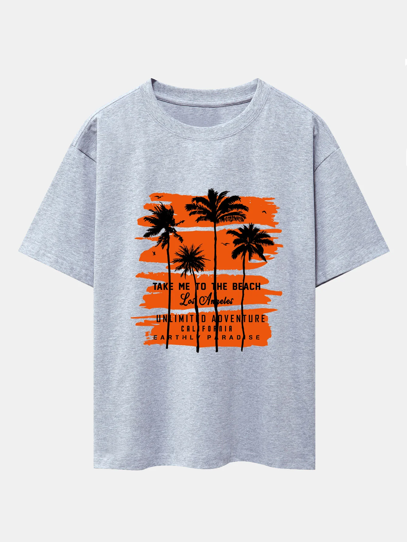 Palmenbaum-Print Drop Shoulder Oversize T-Shirt - Image 13