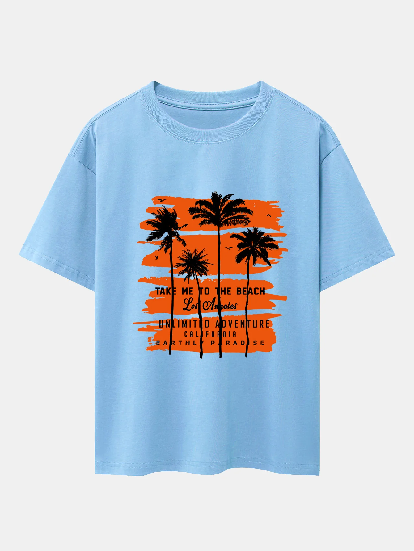 Palmenbaum-Print Drop Shoulder Oversize T-Shirt - Image 14
