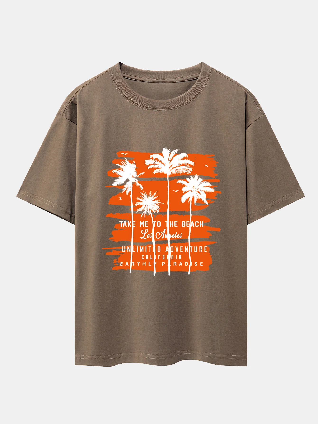 Palmenbaum-Print Drop Shoulder Oversize T-Shirt - Image 3