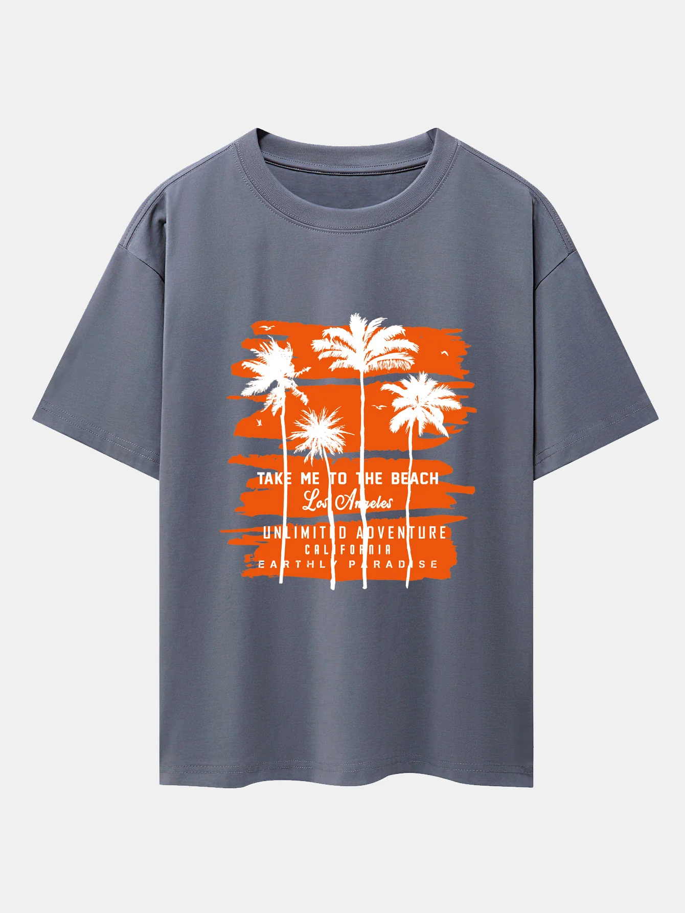 Palmenbaum-Print Drop Shoulder Oversize T-Shirt - Image 4