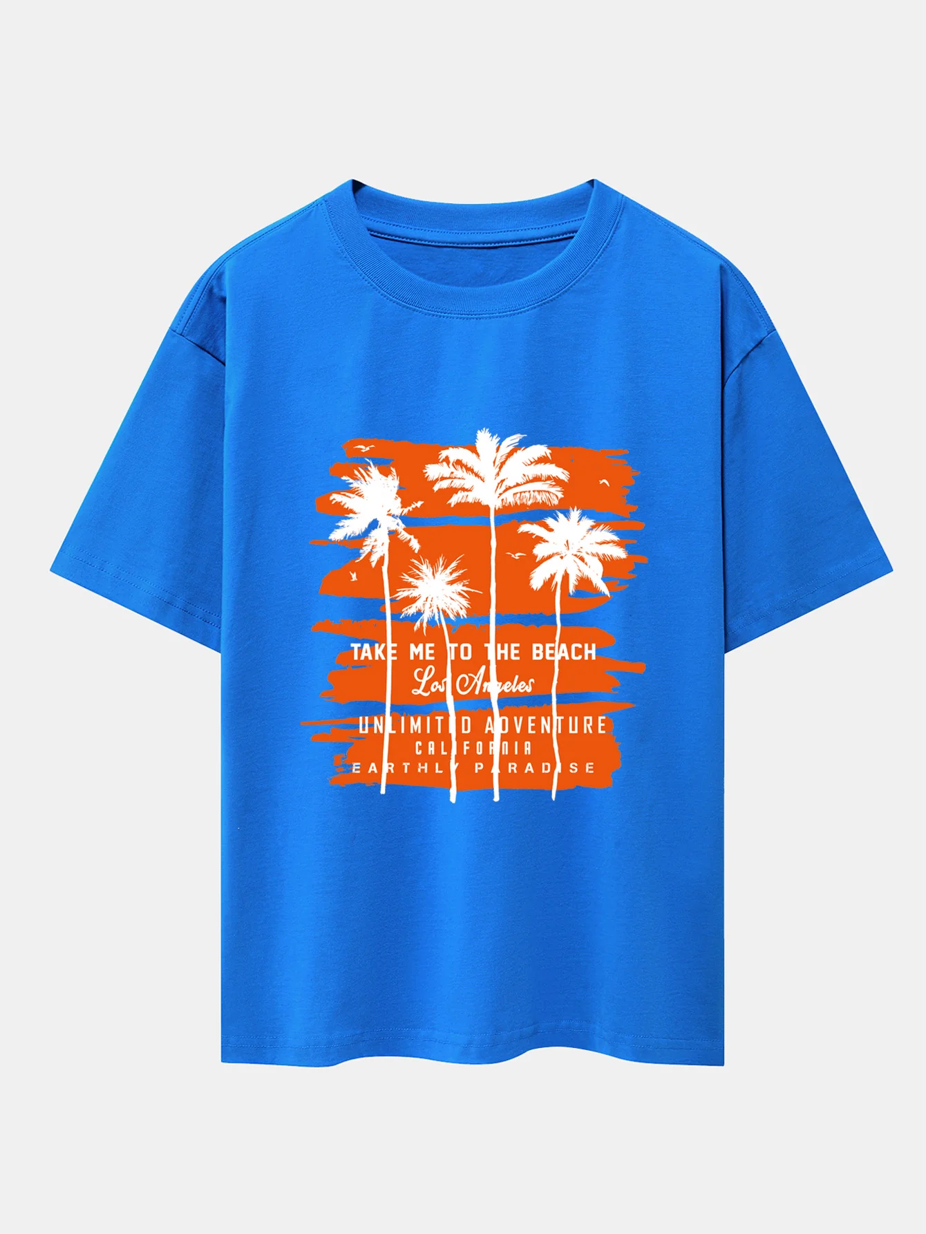 Palmenbaum-Print Drop Shoulder Oversize T-Shirt - Image 5