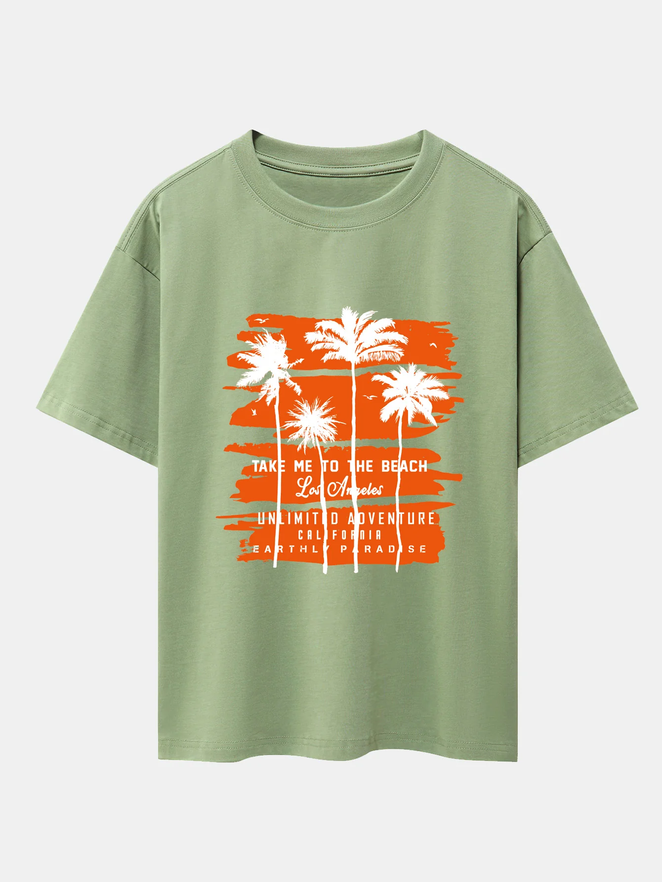 Palmenbaum-Print Drop Shoulder Oversize T-Shirt - Image 6