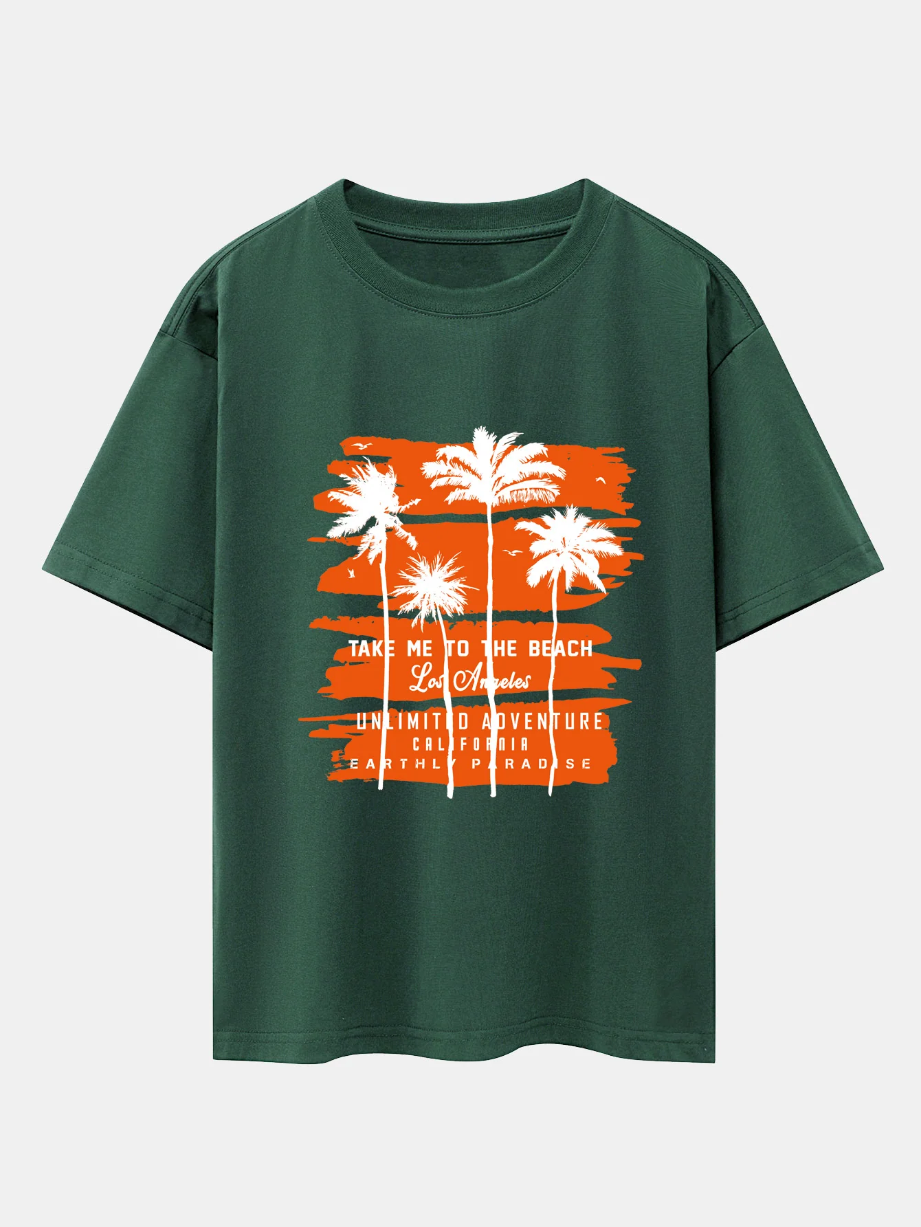 Palmenbaum-Print Drop Shoulder Oversize T-Shirt - Image 7