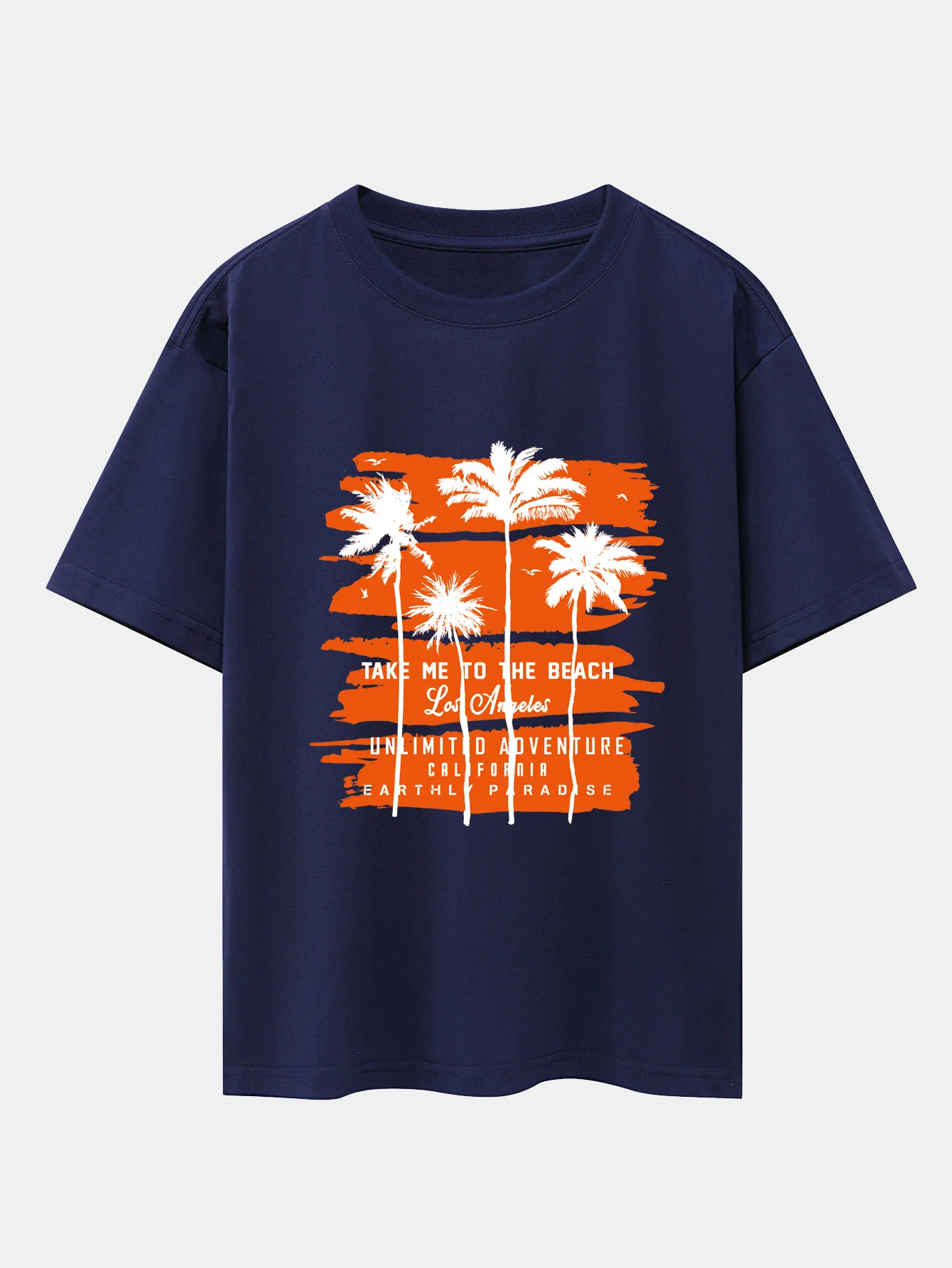 Palmenbaum-Print Drop Shoulder Oversize T-Shirt - Image 8