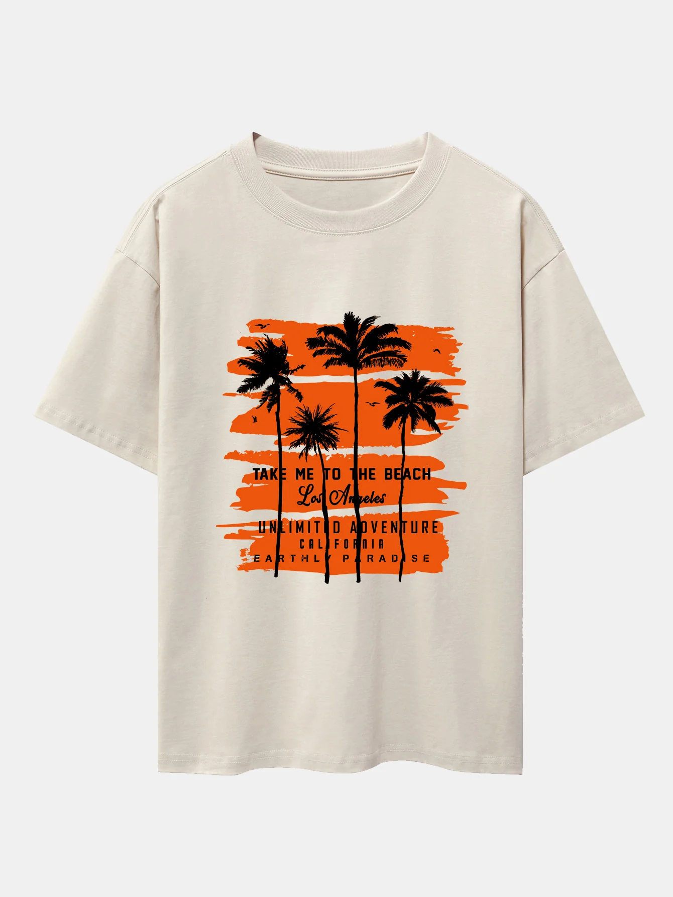 Palmenbaum-Print Drop Shoulder Oversize T-Shirt - Image 9