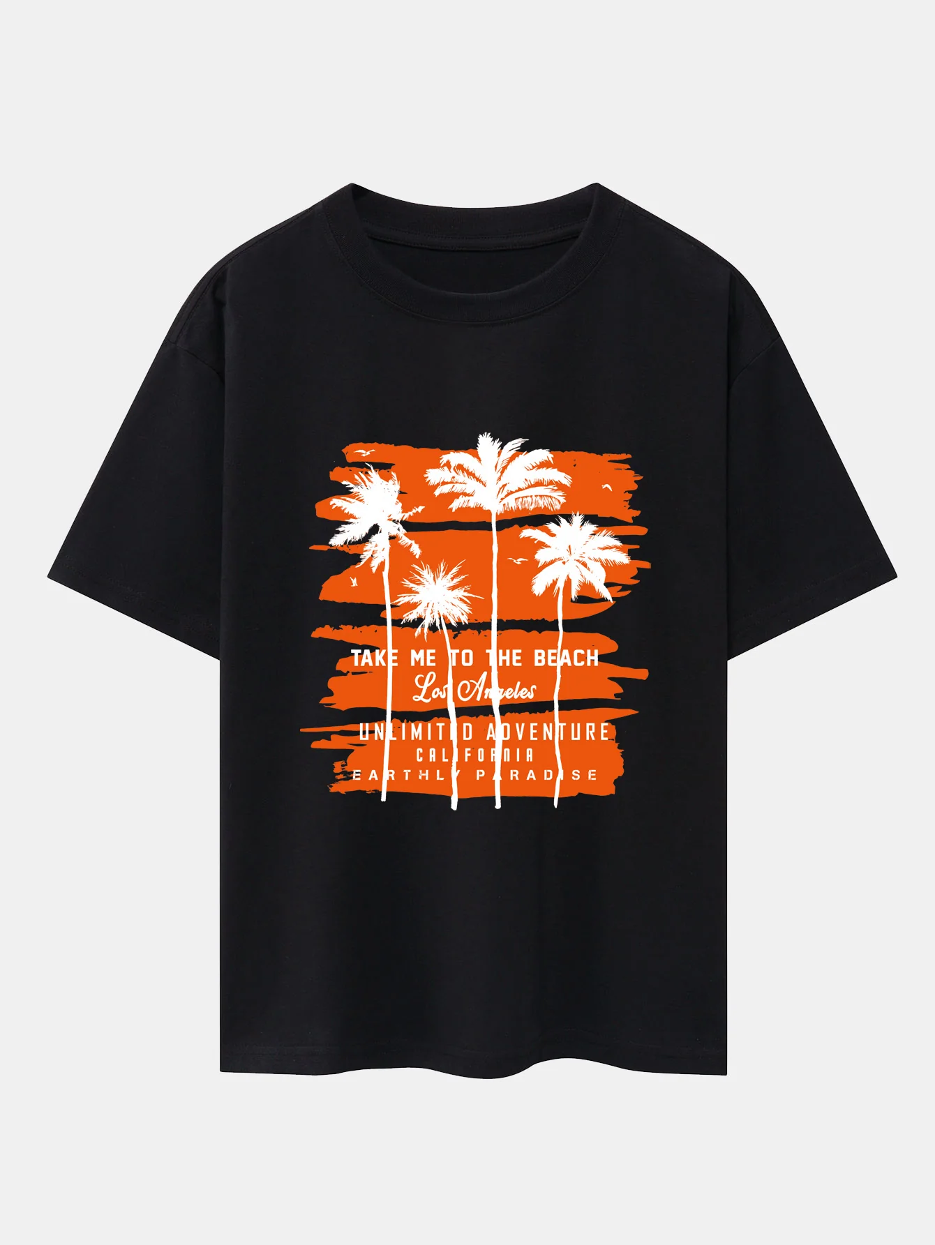 Palmenbaum-Print Drop Shoulder Oversize T-Shirt