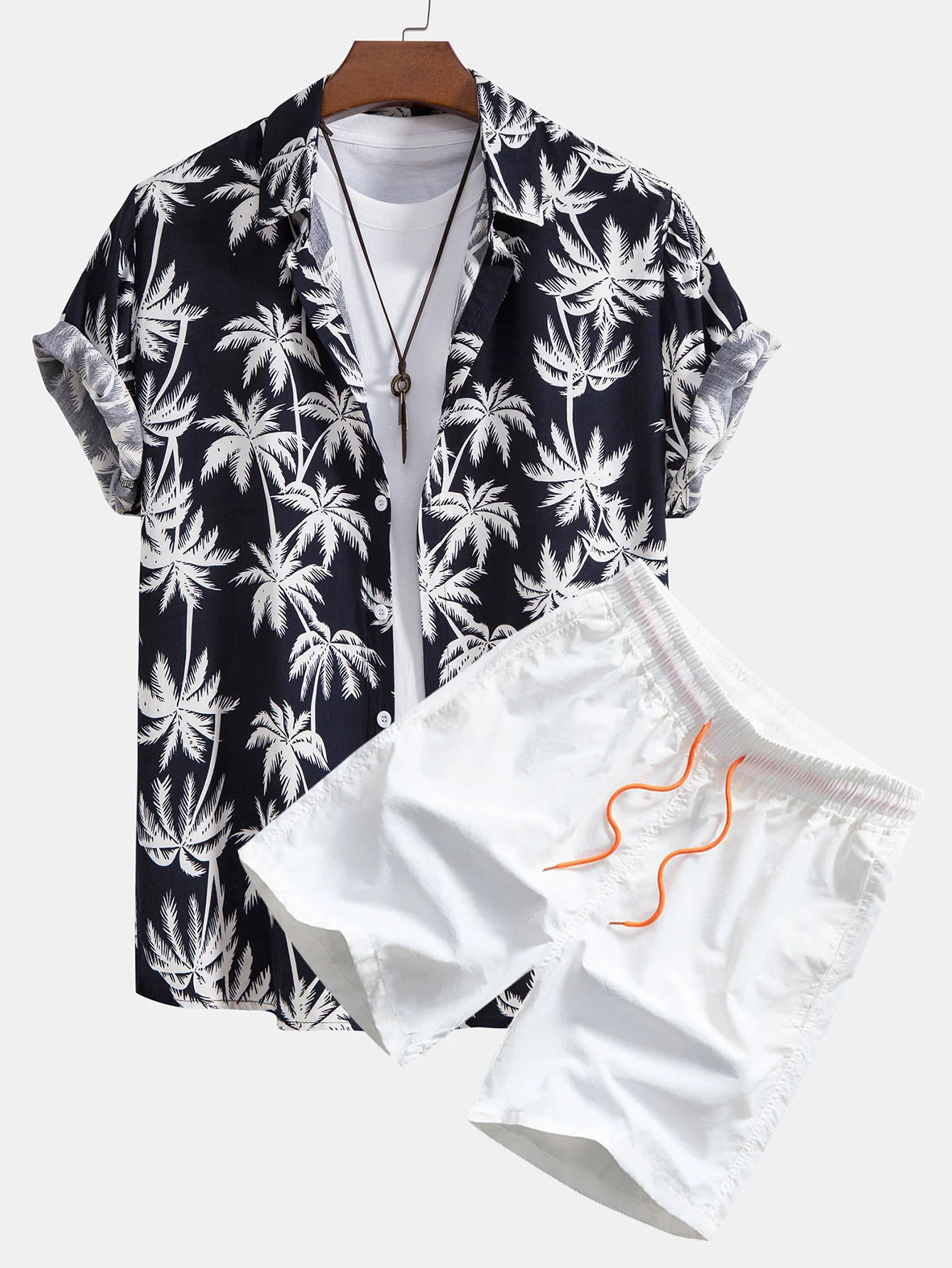 Palmenbaum-Print-Hemd & Badehose