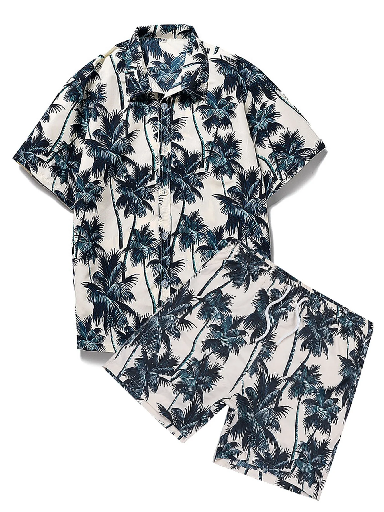 Palmenbaum-Print-Hemd & Badehose