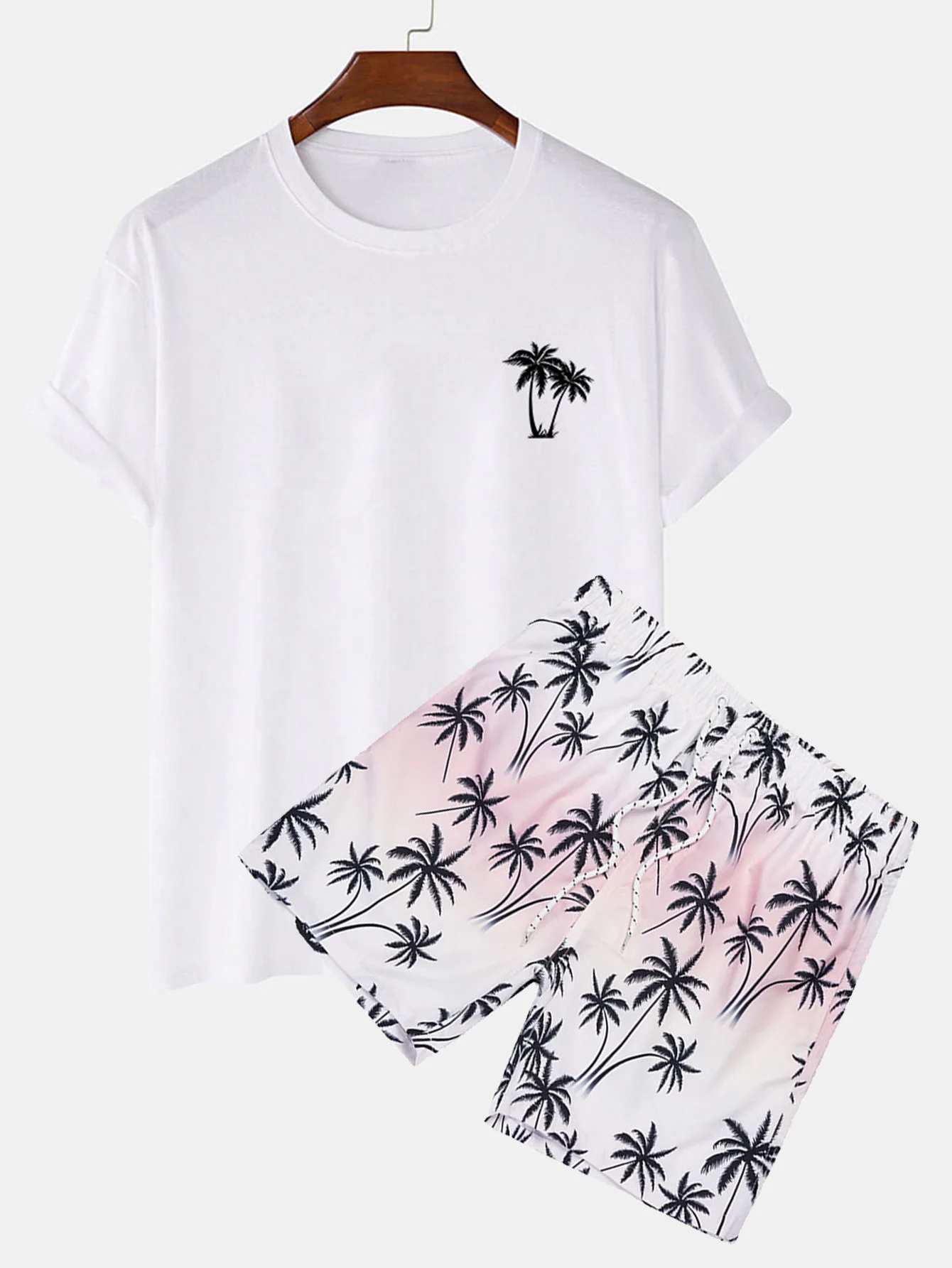Palmenbaum-Print T-Shirt & Palmenbaum-Print Badehose