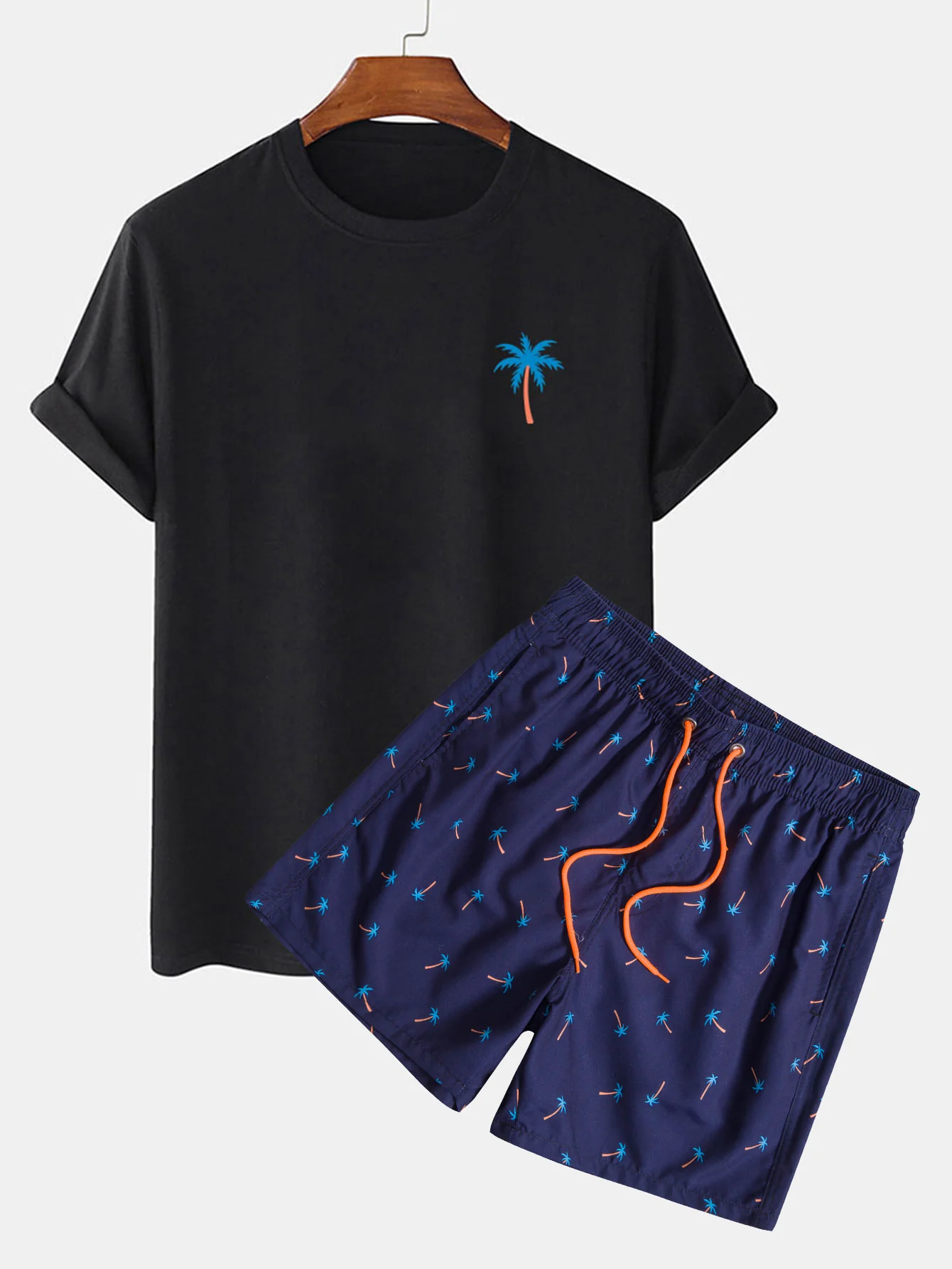 Palmenbaum-Print T-Shirt & Badehose