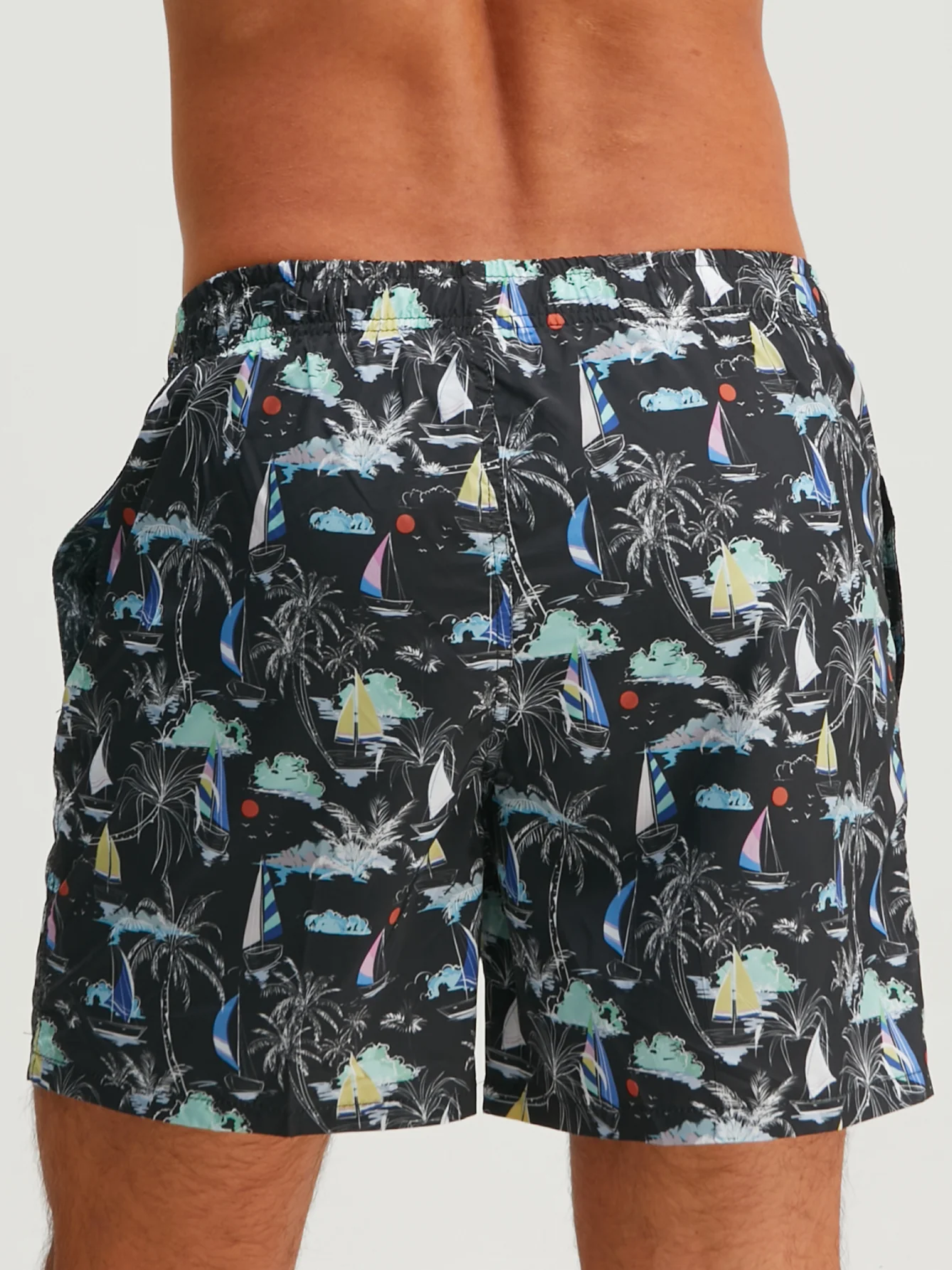 Palmenbaum Segelboot Druck Badehose - Image 10