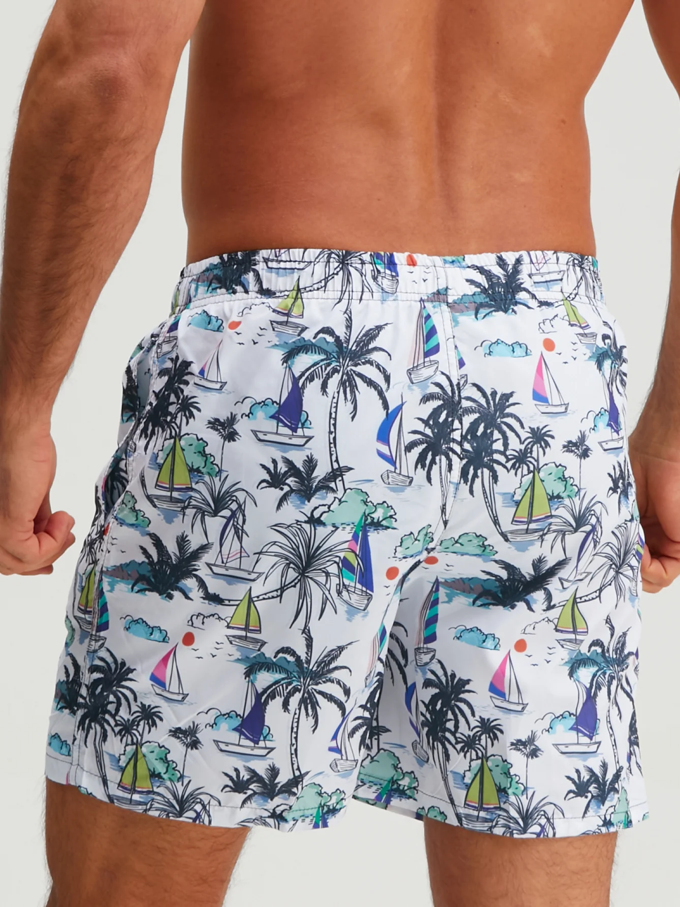 Palmenbaum Segelboot Druck Badehose - Image 7