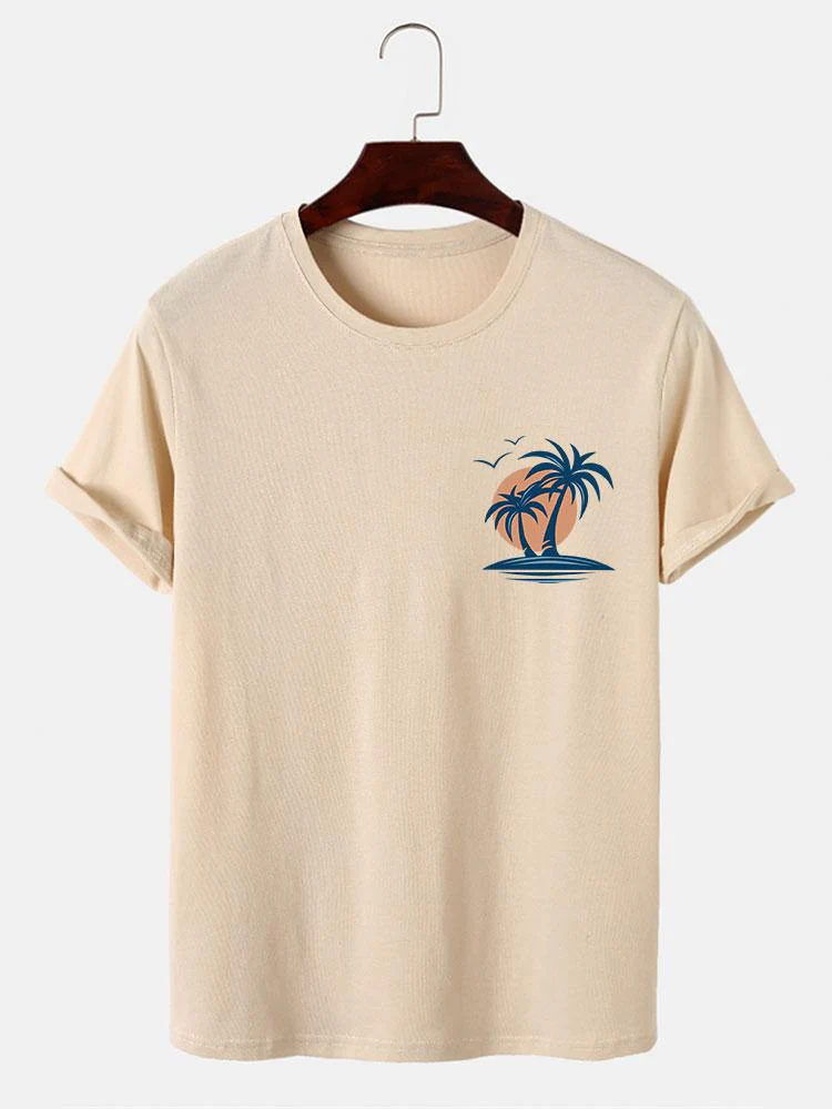 Palmenbaum Möwe Druck T-Shirt
