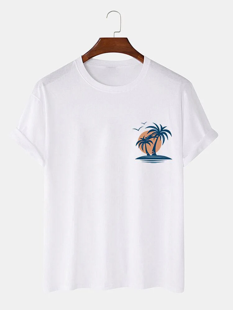 Palmenbaum Möwe Druck T-Shirt - Image 2
