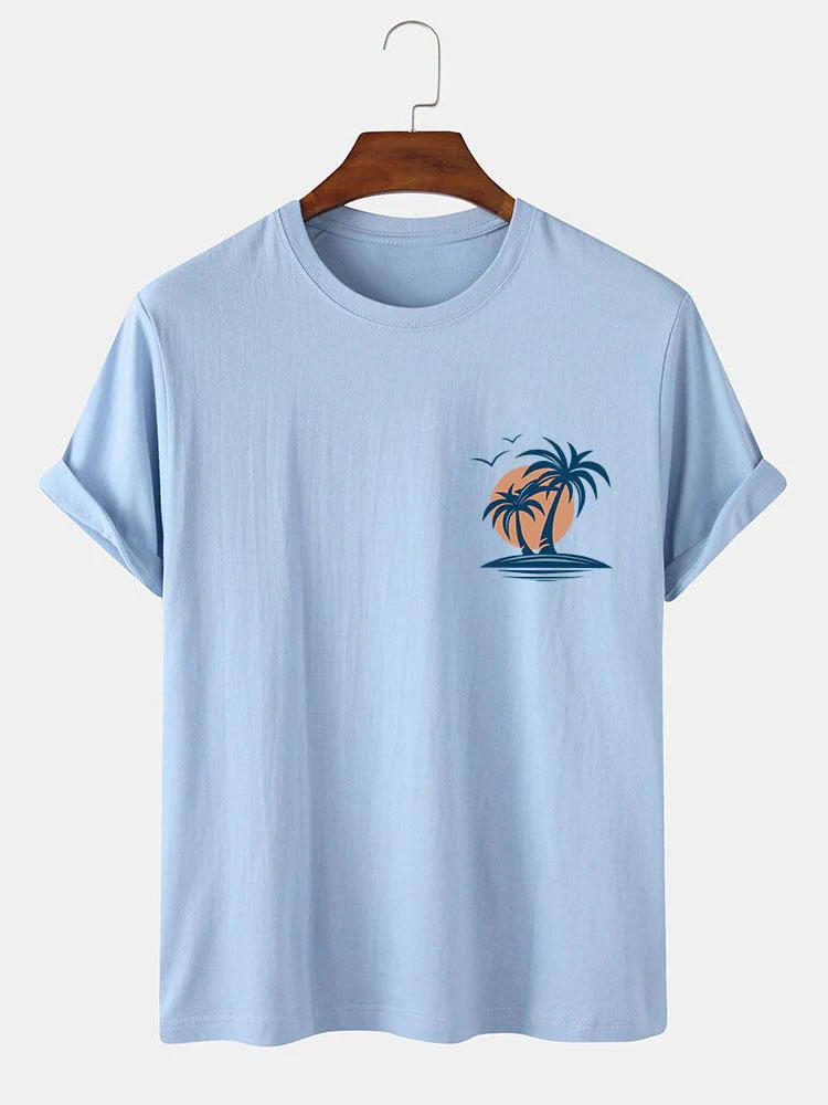 Palmenbaum Möwe Druck T-Shirt - Image 4