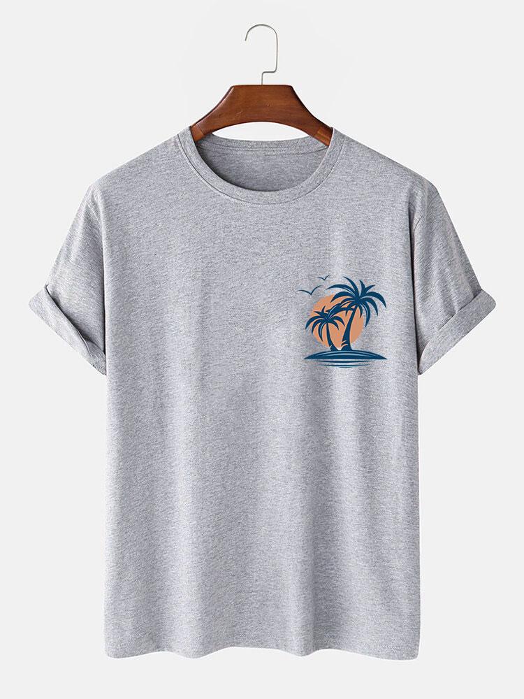 Palmenbaum Möwe Druck T-Shirt - Image 5
