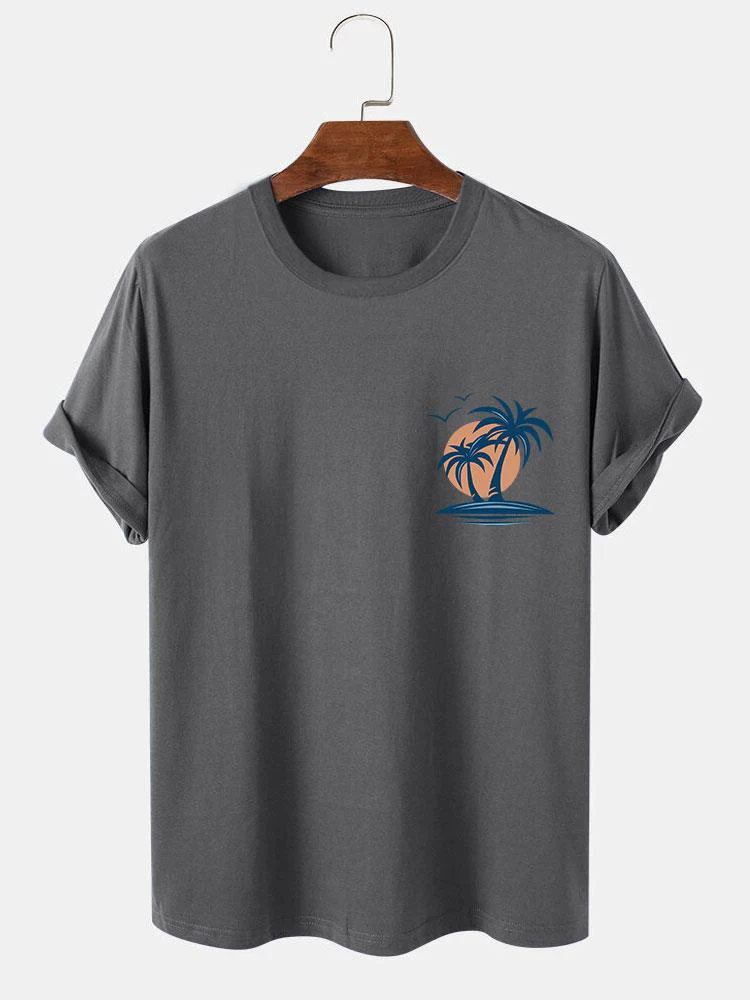 Palmenbaum Möwe Druck T-Shirt - Image 8