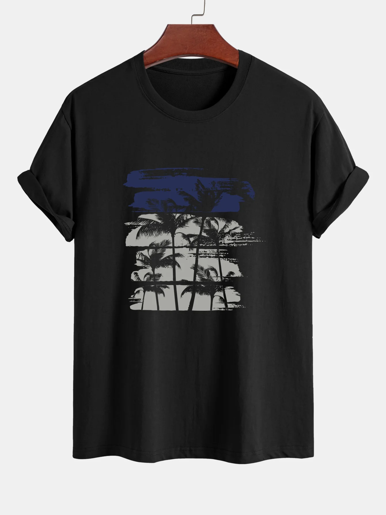 Palmenbaum-Silhouette Druck Baumwoll-T-Shirt & Badehosen - Image 8