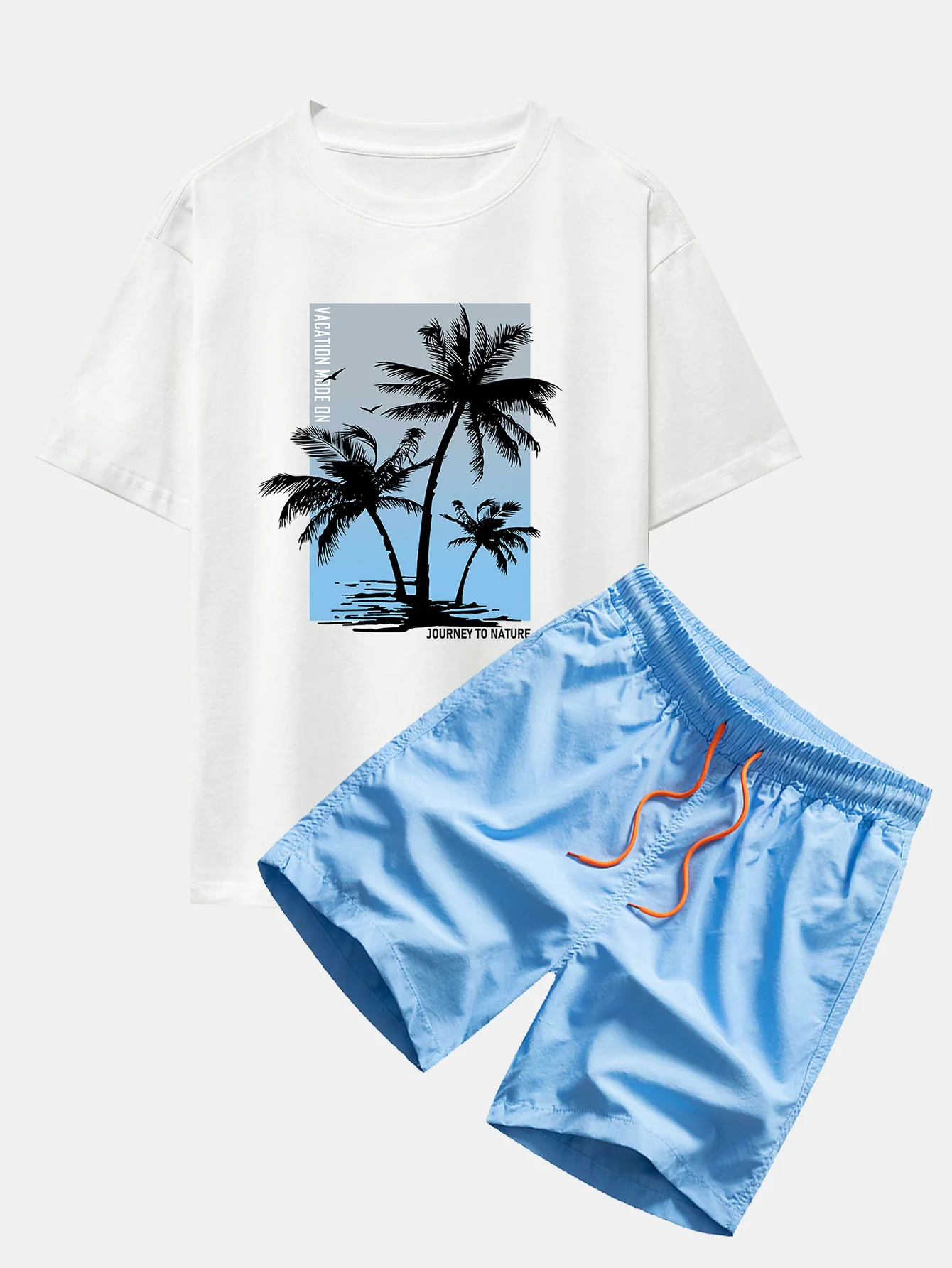Palmenhimmel Hintergrund Druck Oversize T-Shirt & Badehose - Image 2