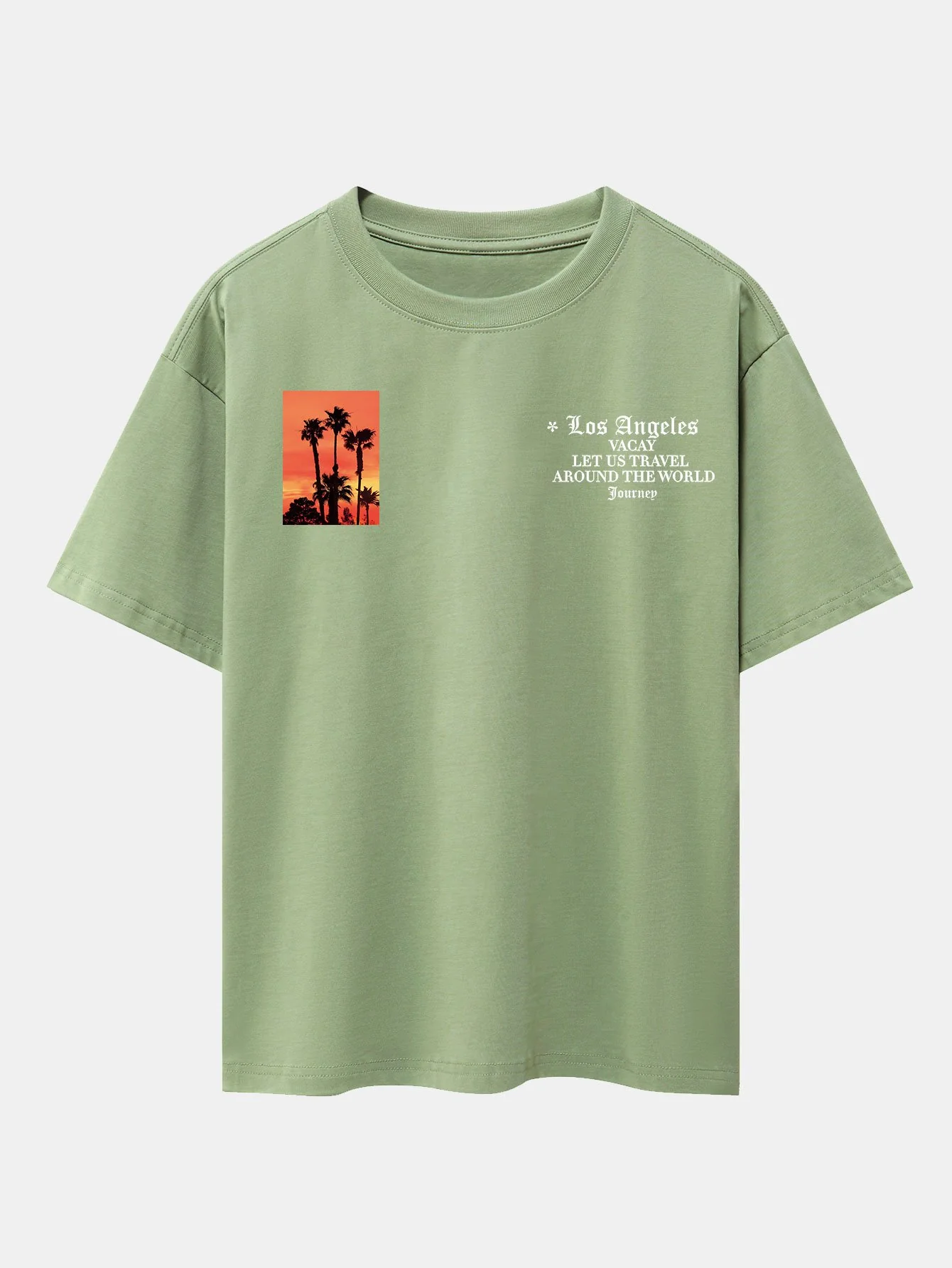 Palmenbaum Slogan Druck Drop Shoulder Oversize T-Shirt - Image 10