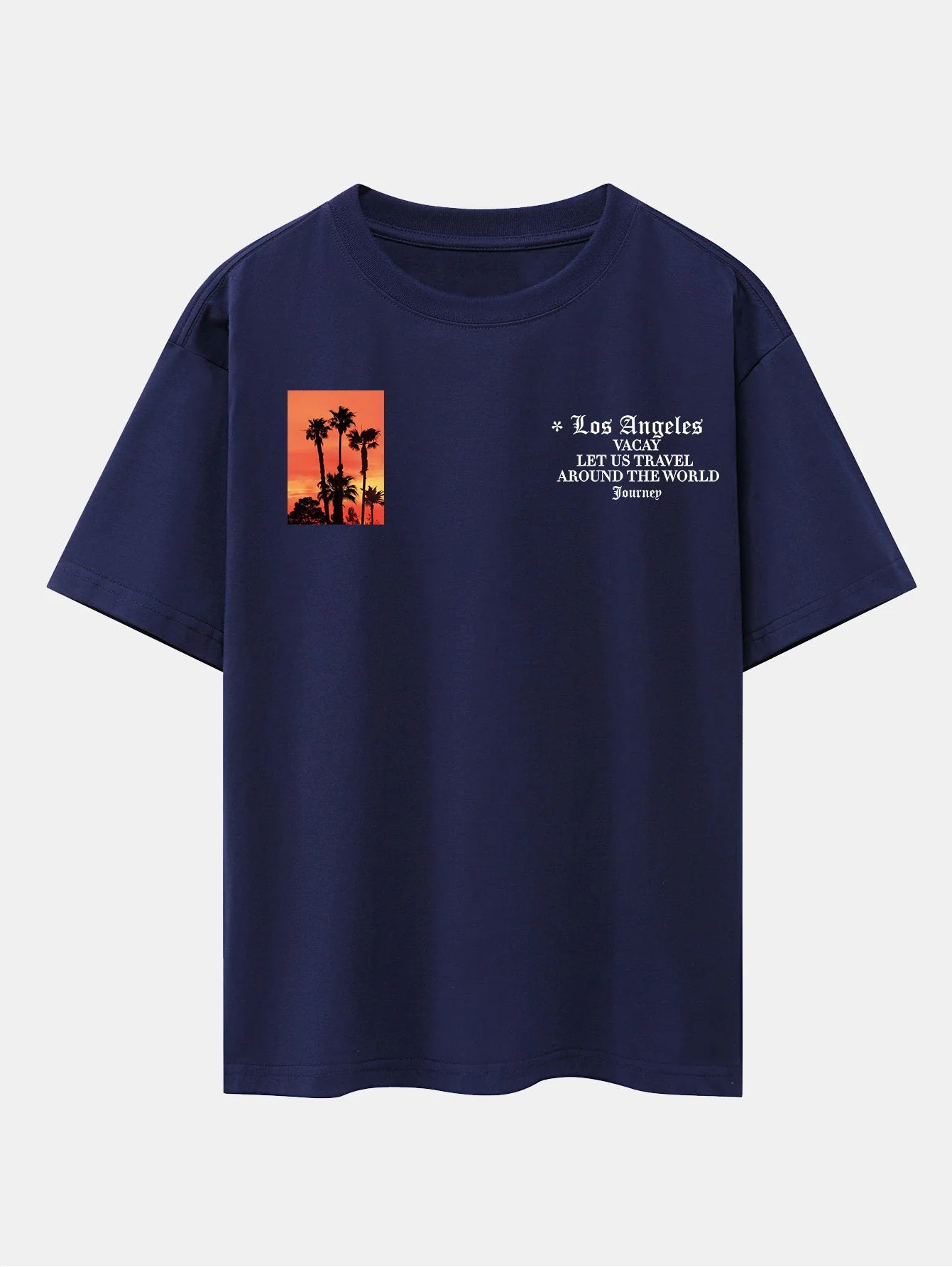 Palmenbaum Slogan Druck Drop Shoulder Oversize T-Shirt - Image 11