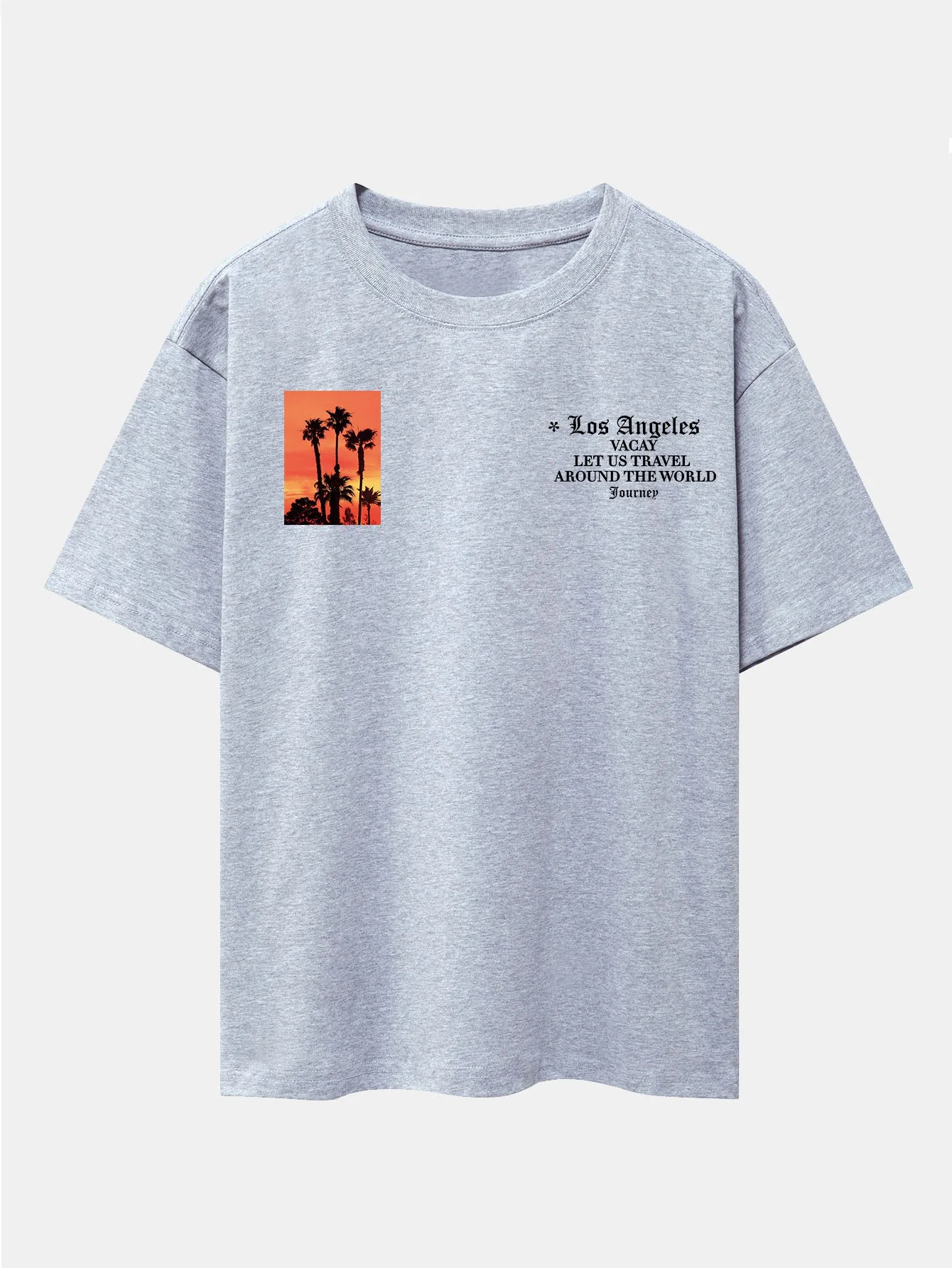 Palmenbaum Slogan Druck Drop Shoulder Oversize T-Shirt - Image 13