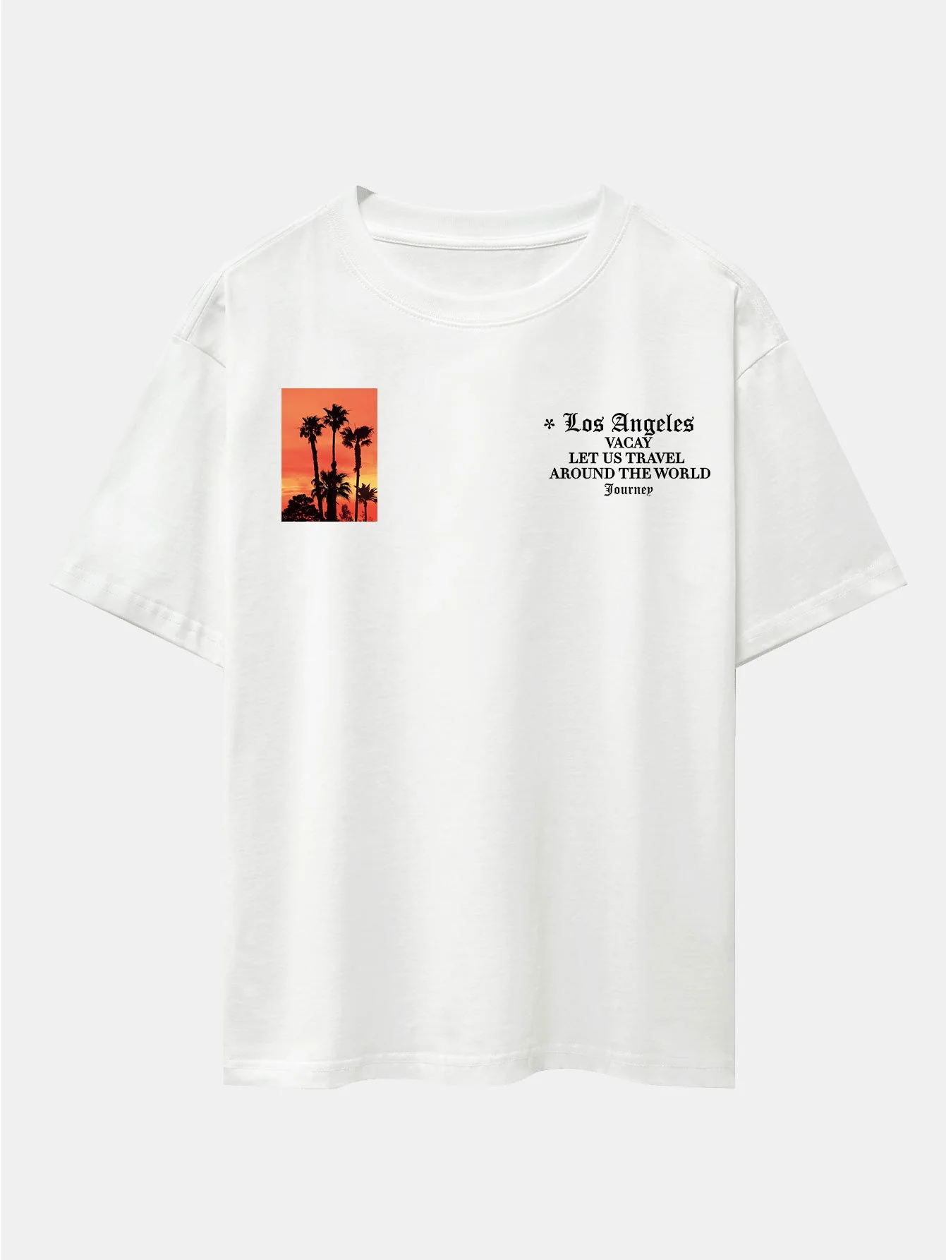 Palmenbaum Slogan Druck Drop Shoulder Oversize T-Shirt - Image 2