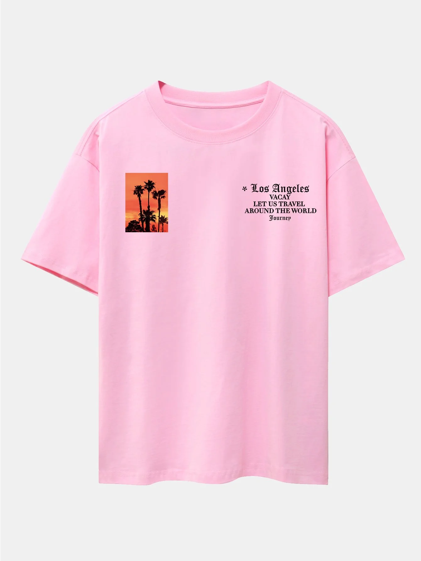 Palmenbaum Slogan Druck Drop Shoulder Oversize T-Shirt - Image 4