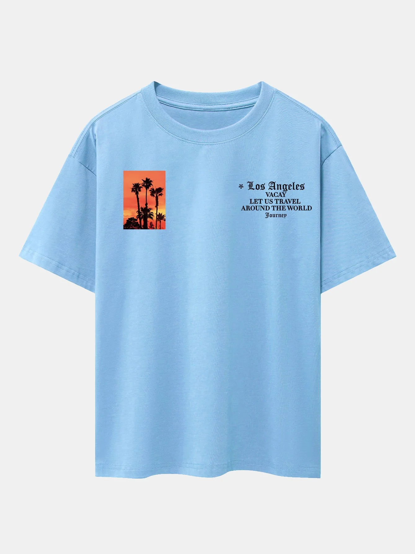 Palmenbaum Slogan Druck Drop Shoulder Oversize T-Shirt - Image 5