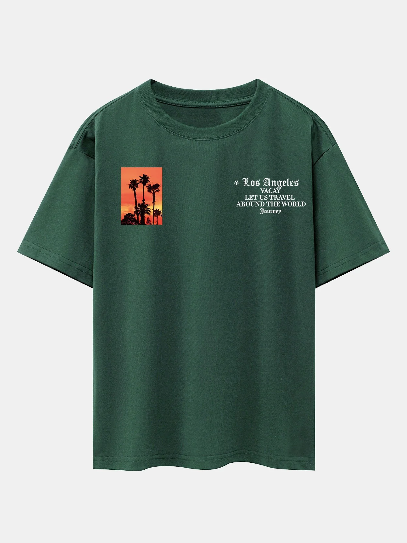 Palmenbaum Slogan Druck Drop Shoulder Oversize T-Shirt - Image 6