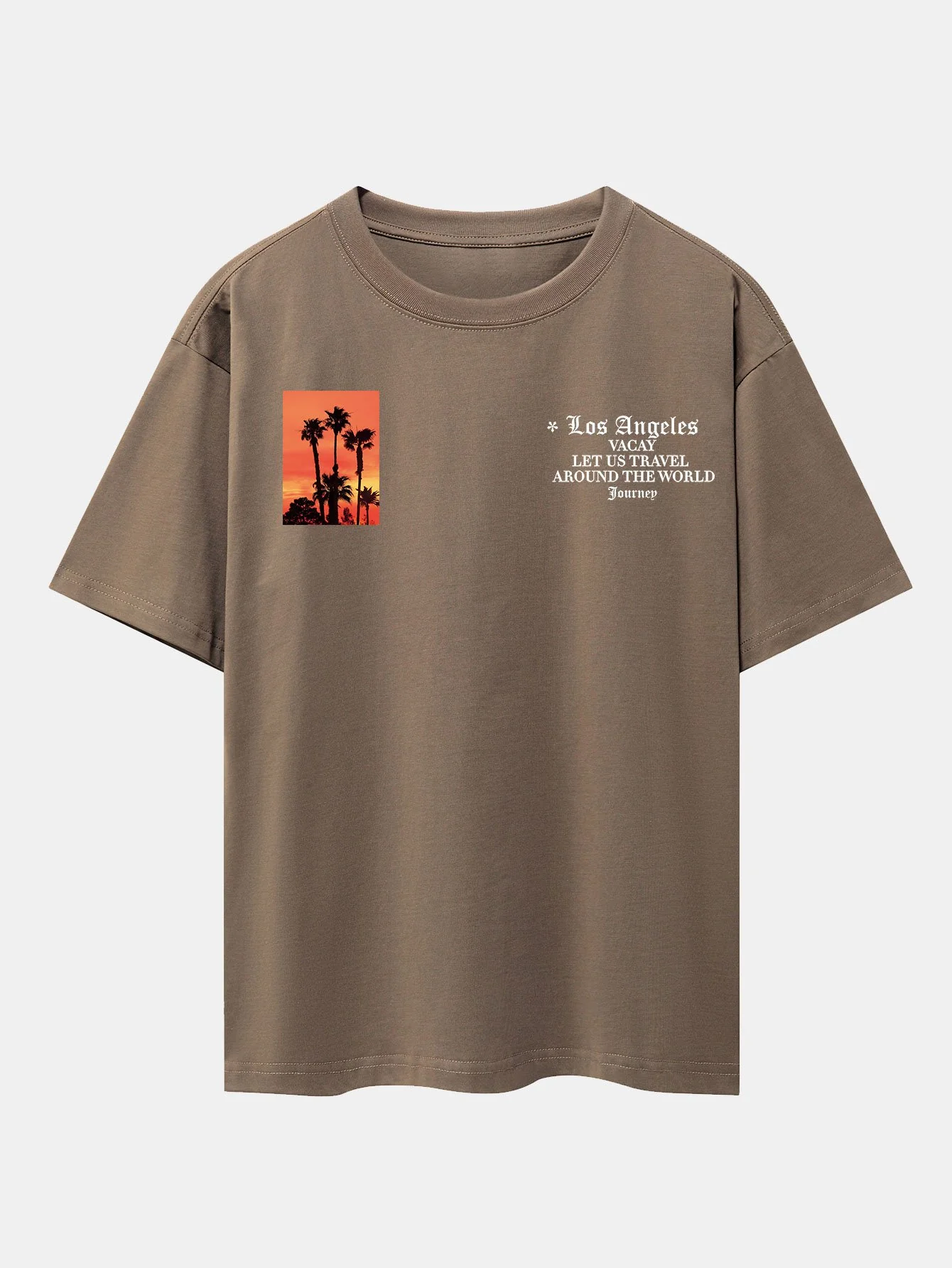 Palmenbaum Slogan Druck Drop Shoulder Oversize T-Shirt - Image 7