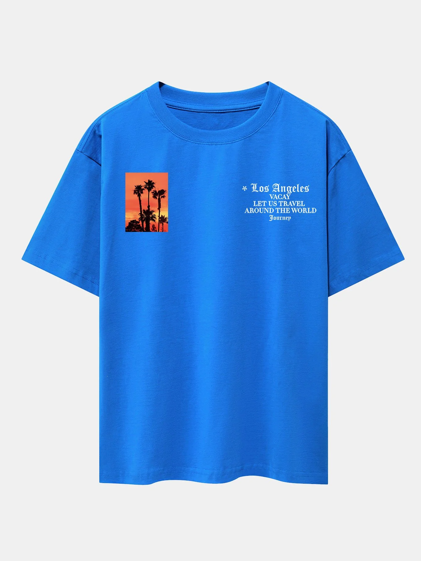 Palmenbaum Slogan Druck Drop Shoulder Oversize T-Shirt - Image 9