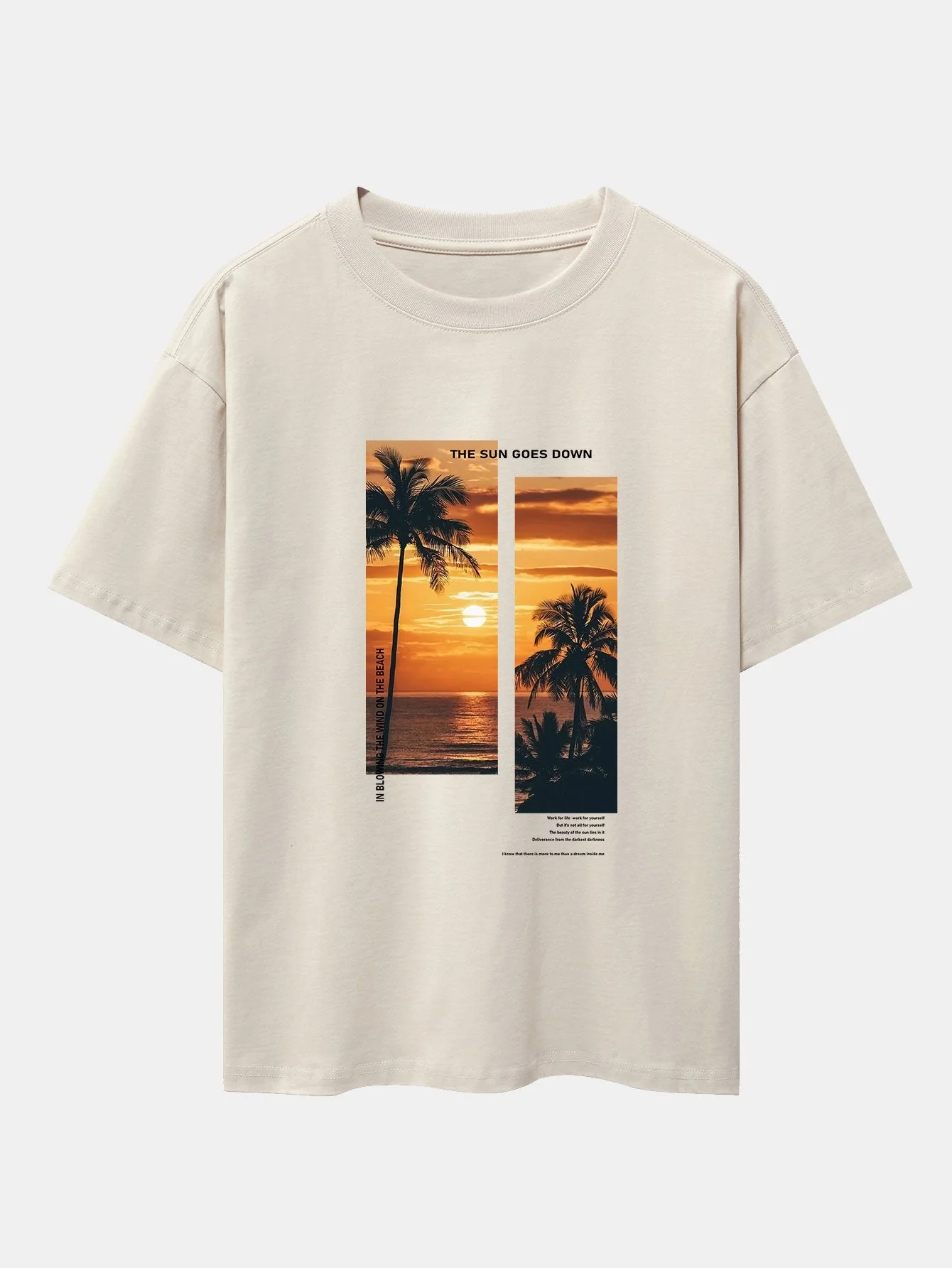 Palmen Landschaft Slogan Druck Oversize T-Shirt & Badehosen - Image 5